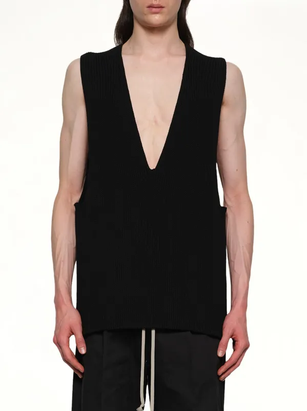 V Tank Top in Black made by Rick Owens