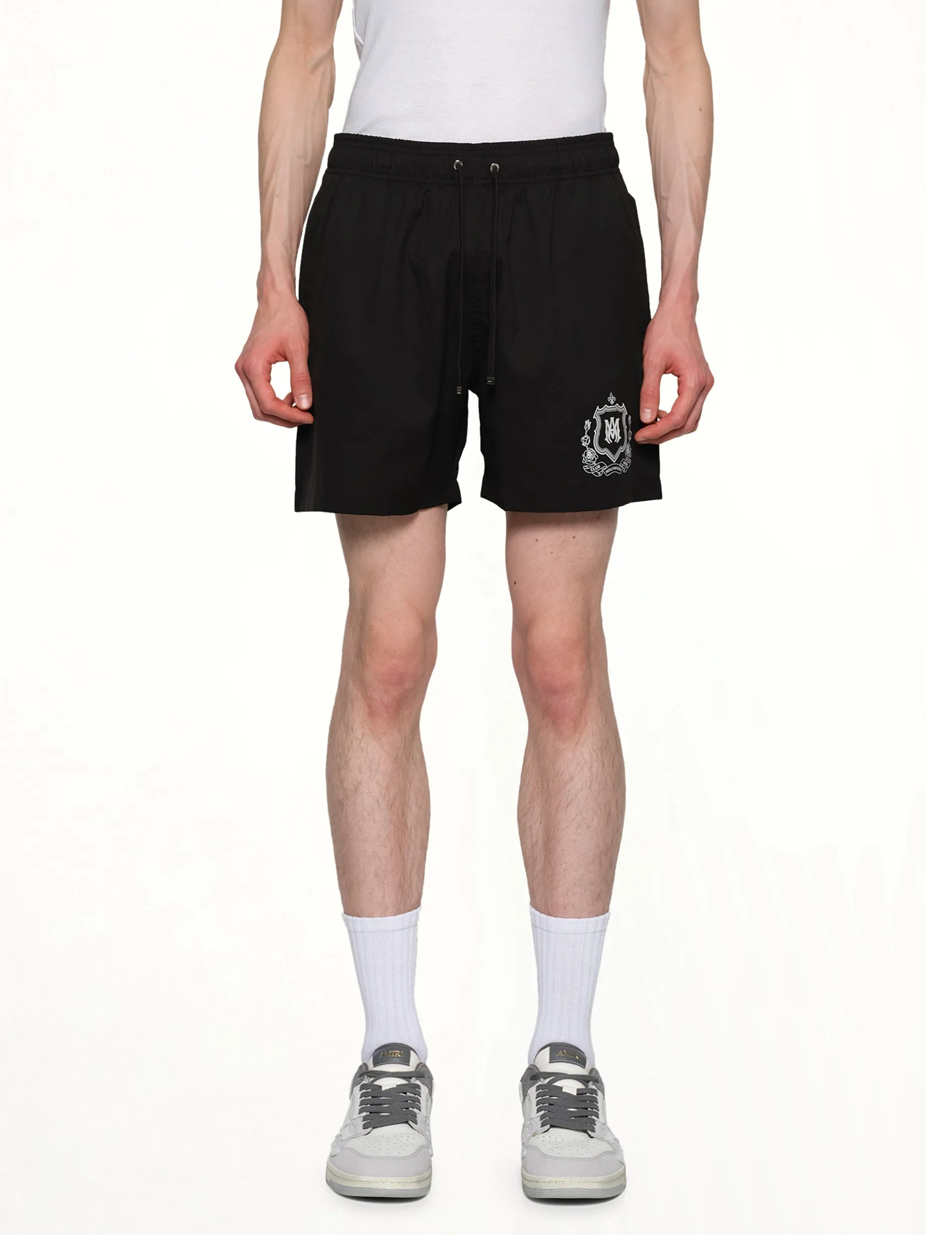 MA Crest Swim Trunk in Black sold by MARAIS