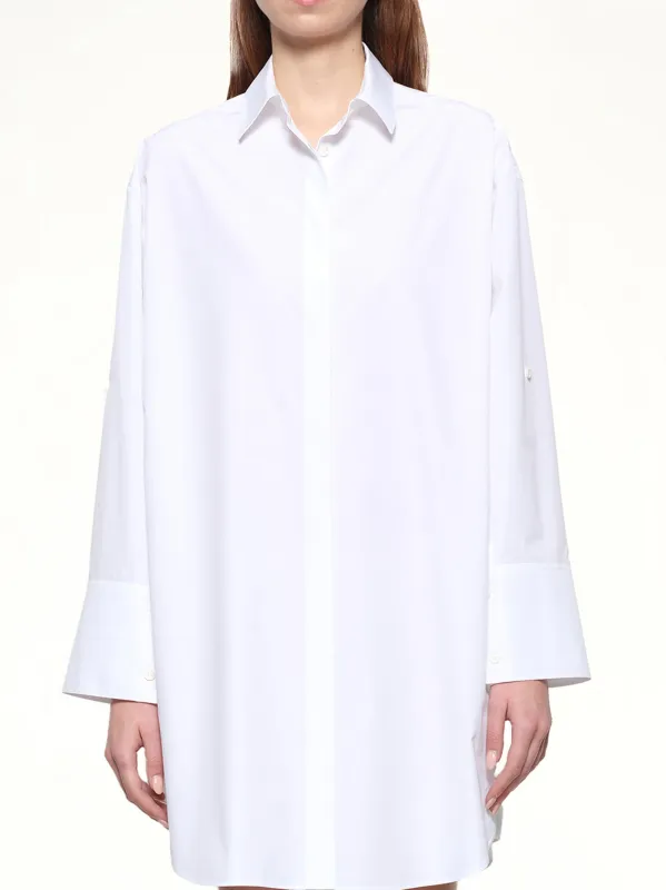 Shirt Dress in White sold by MARAIS