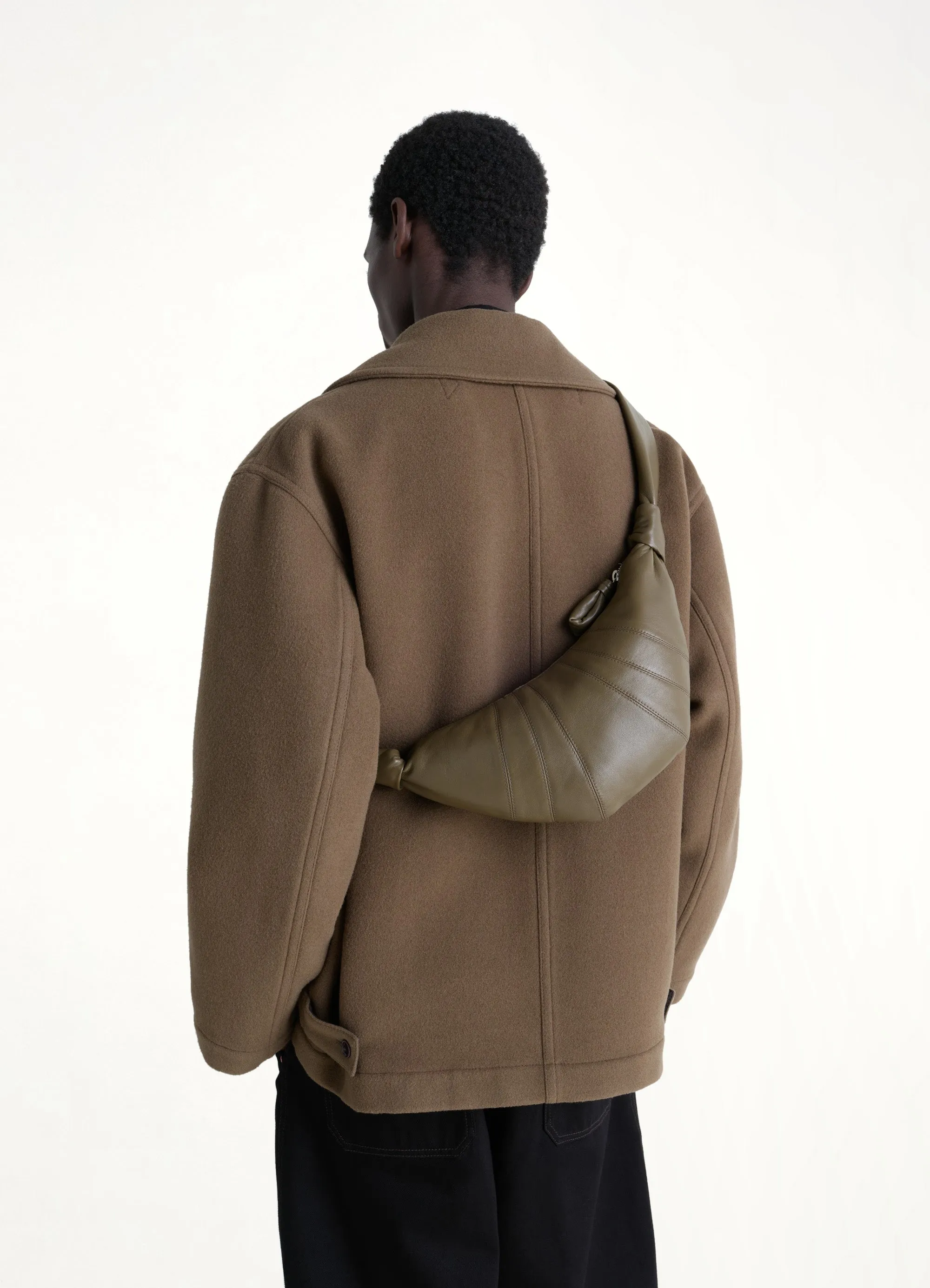 Lambskin Small Croissant Bag in Dark Khaki sold by MARAIS product image thumbnail 4