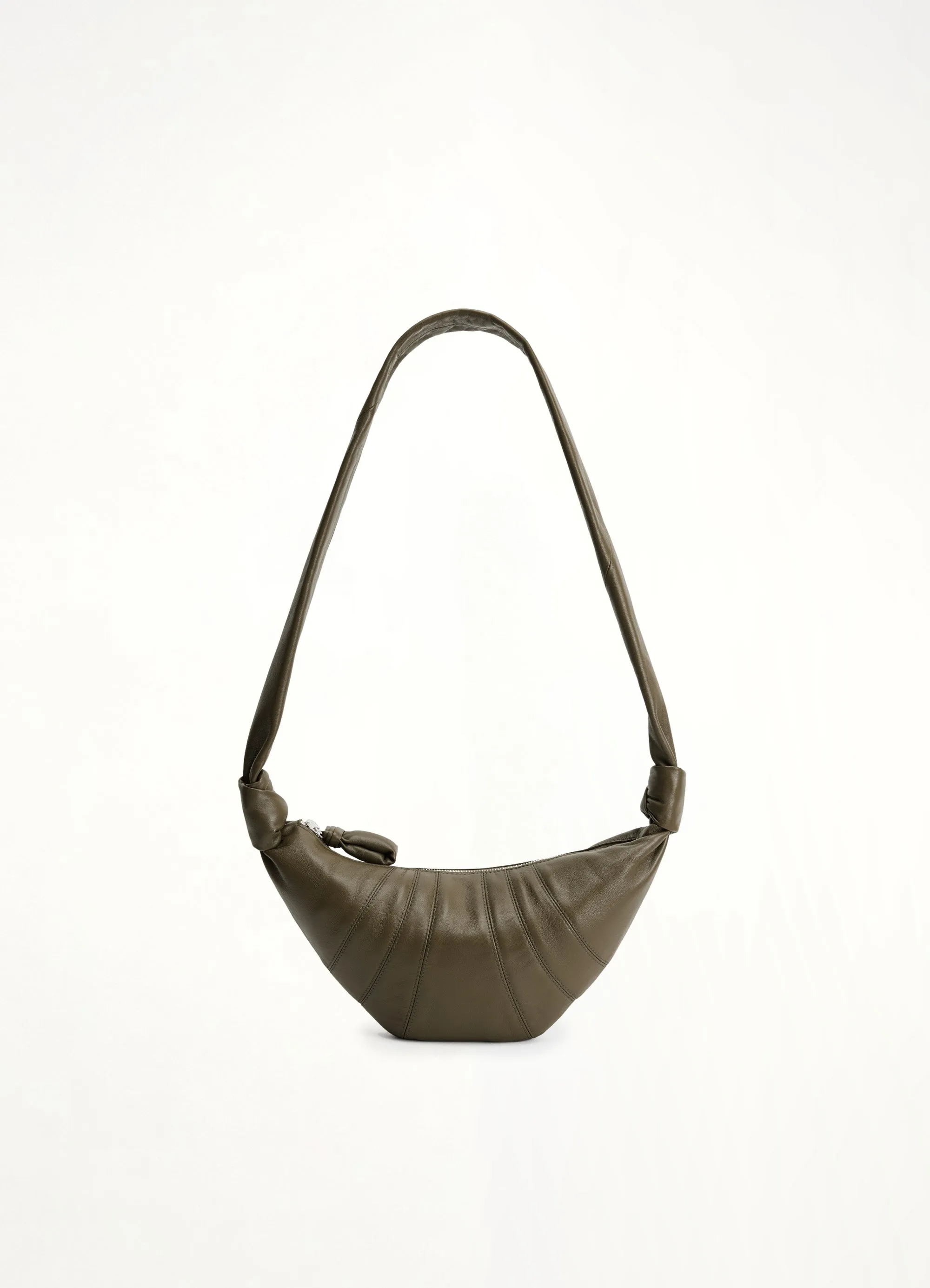 Lambskin Small Croissant Bag in Dark Khaki sold by MARAIS