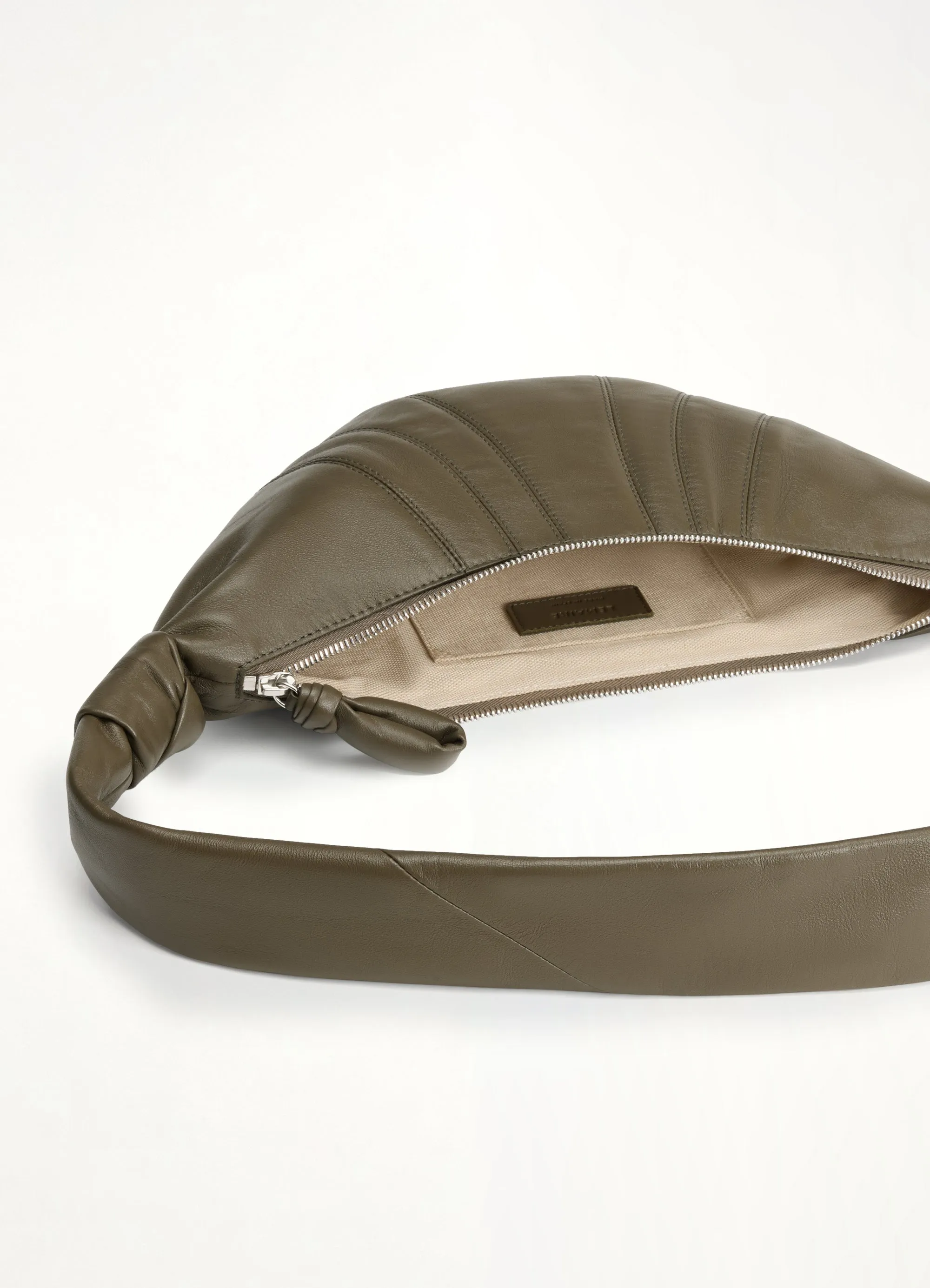 Lambskin Small Croissant Bag in Dark Khaki sold by MARAIS product image thumbnail 3