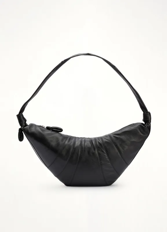 Lambskin Large Croissant Bag in Black sold by MARAIS