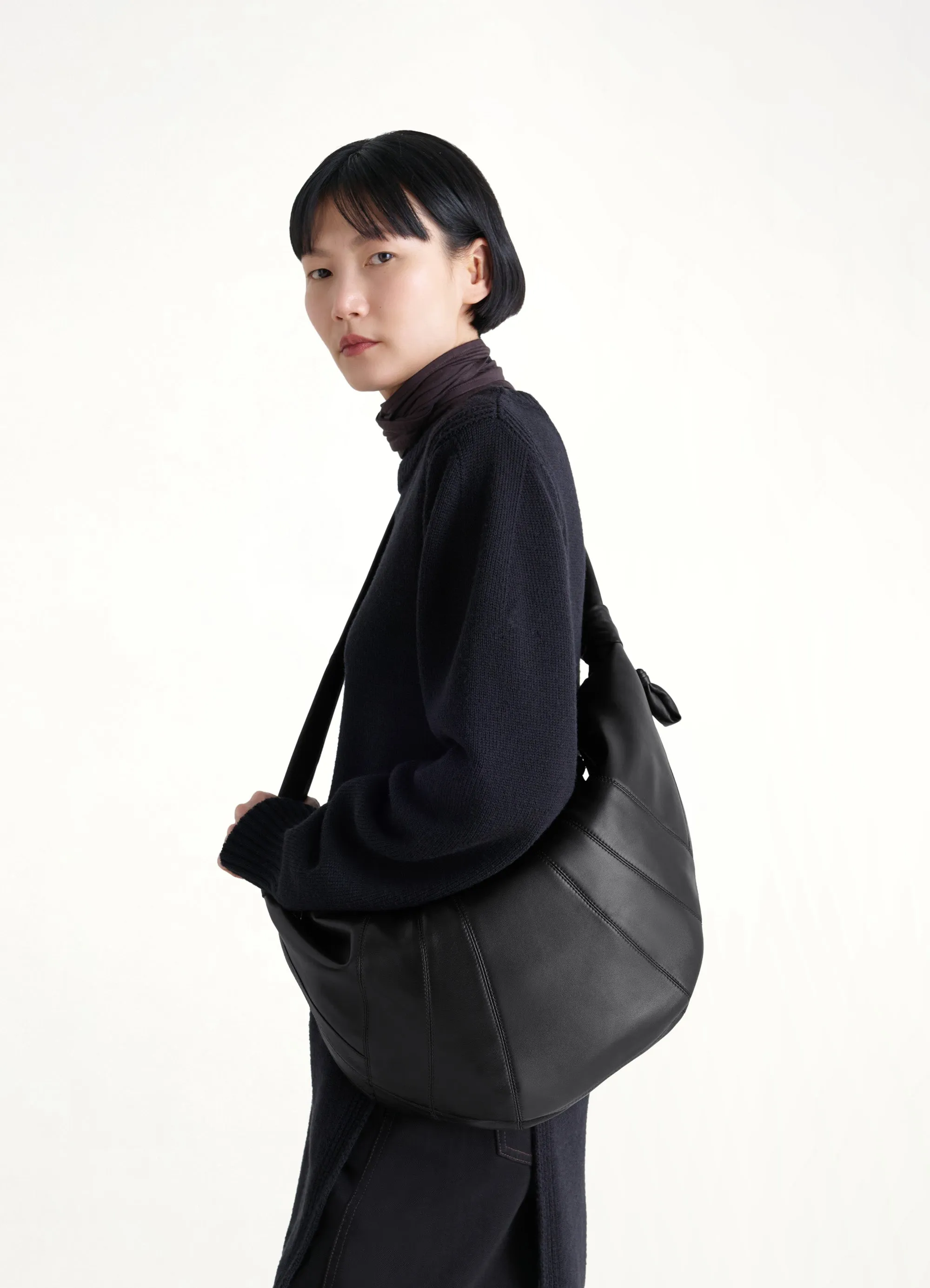 Lambskin Large Croissant Bag in Black sold by MARAIS product image thumbnail 4