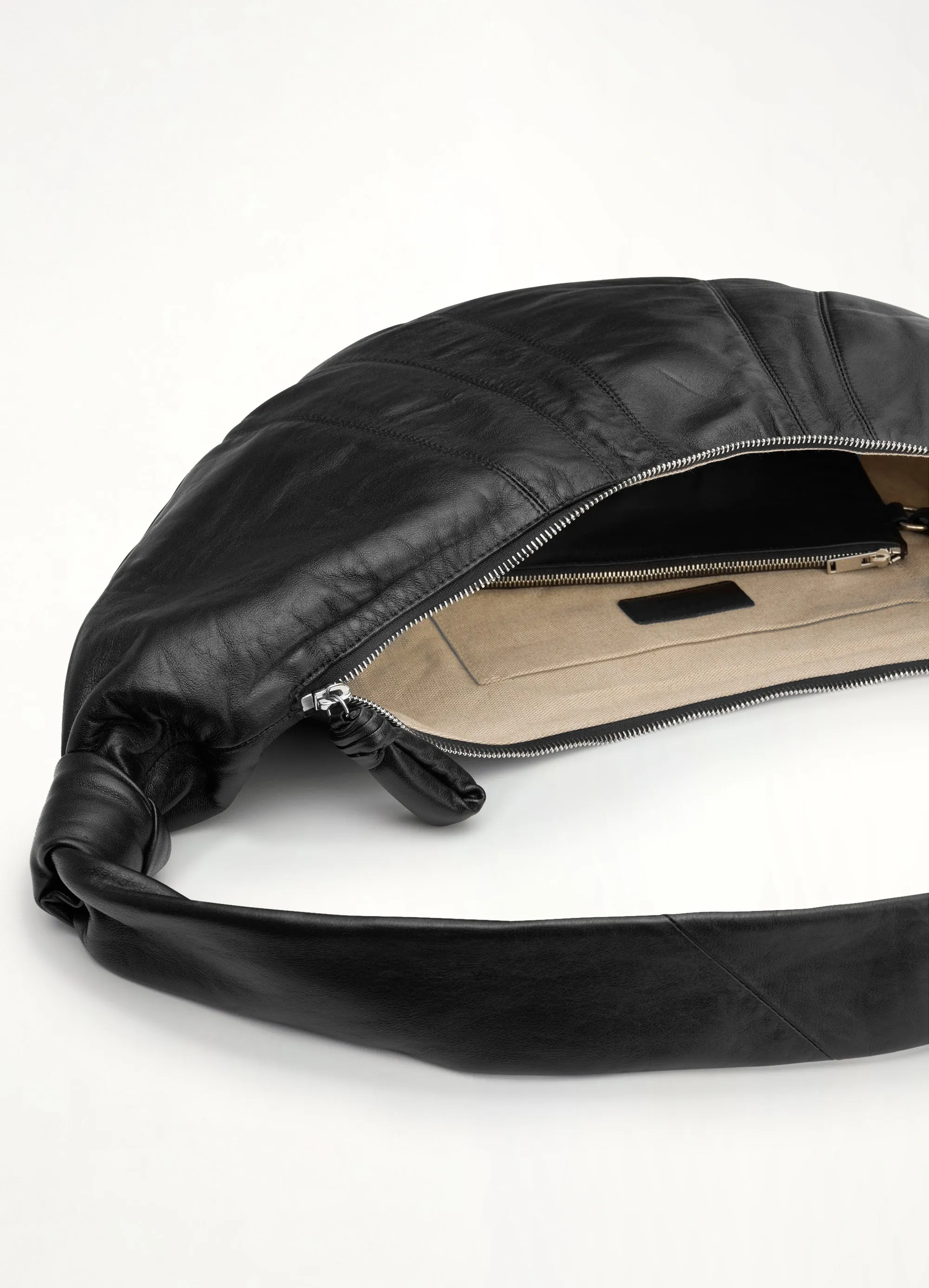 Lambskin Large Croissant Bag in Black sold by MARAIS product image thumbnail 3