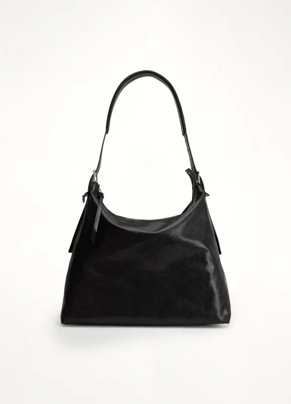 Belted Hobo Bag in Dark Chocolate sold by MARAIS