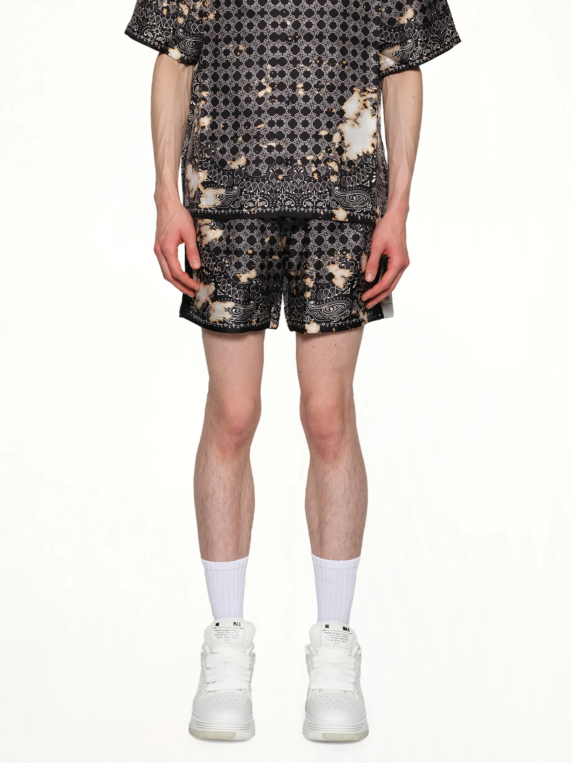 Bleach Bandana Bowling Shirt in Black sold by MARAIS