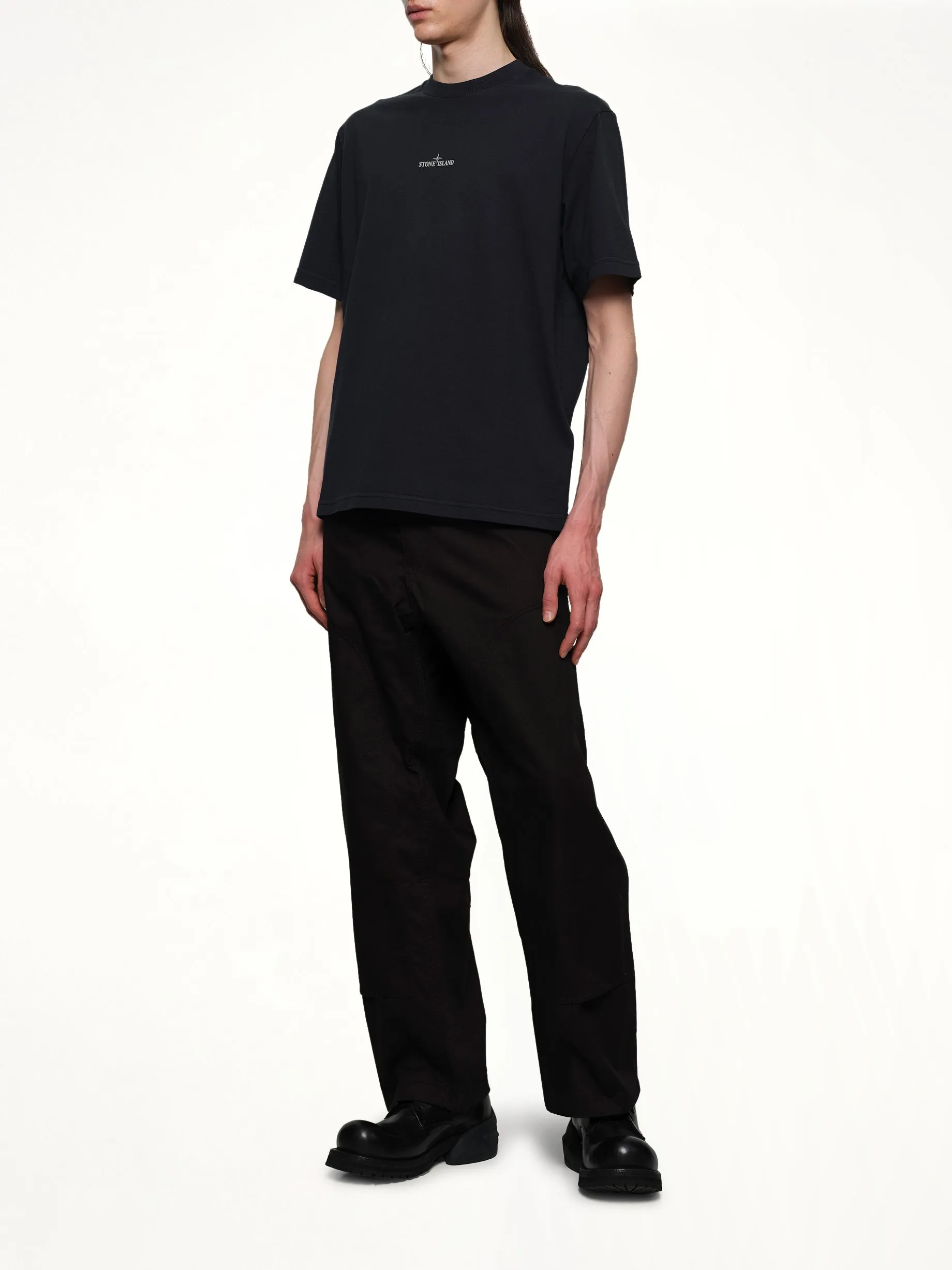 210003 Industrial Print S/S T-Shirt in Navy Blue sold by MARAIS product image thumbnail 4