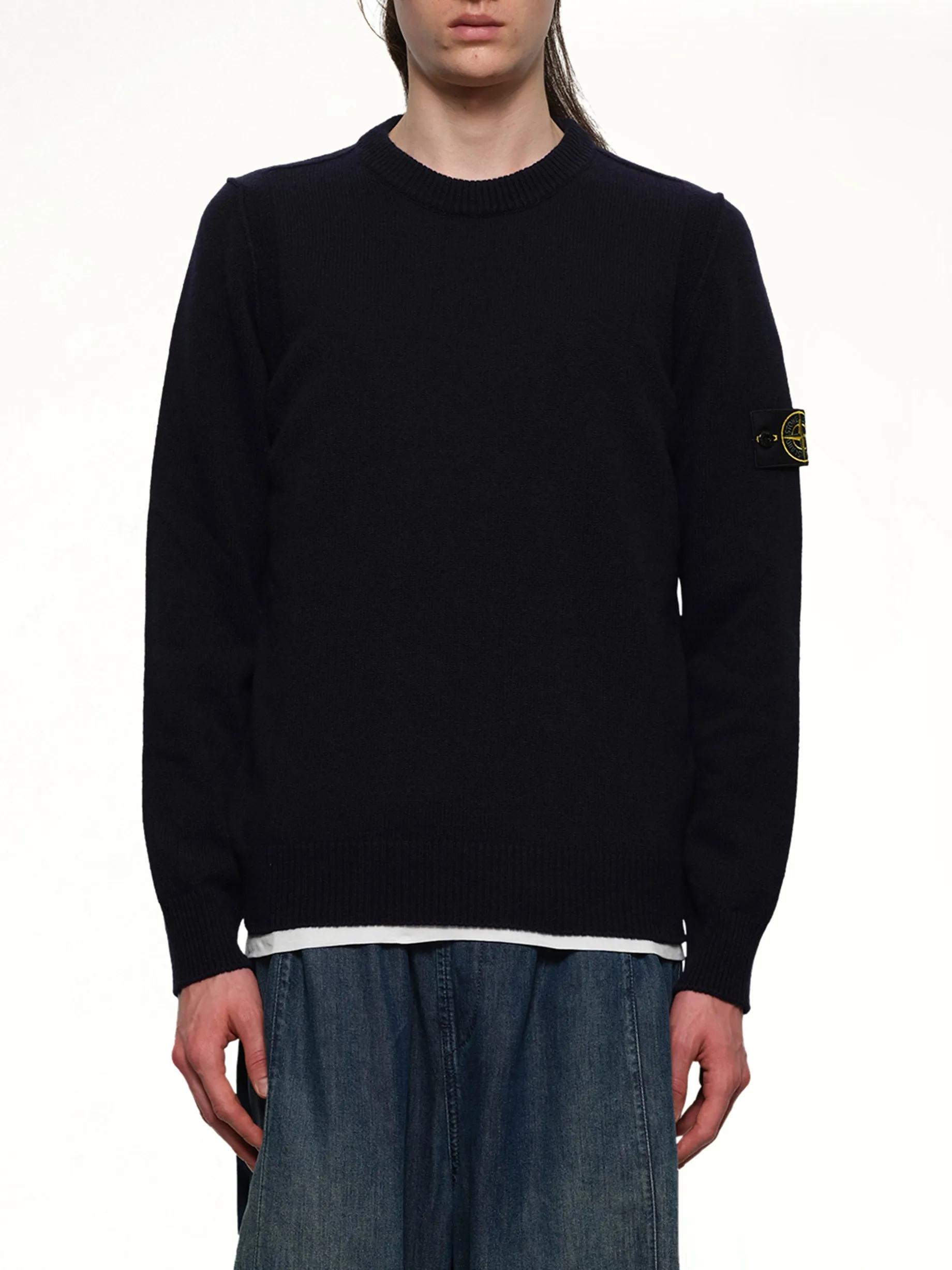 510007 Crewneck Sweater in Navy Blue sold by MARAIS