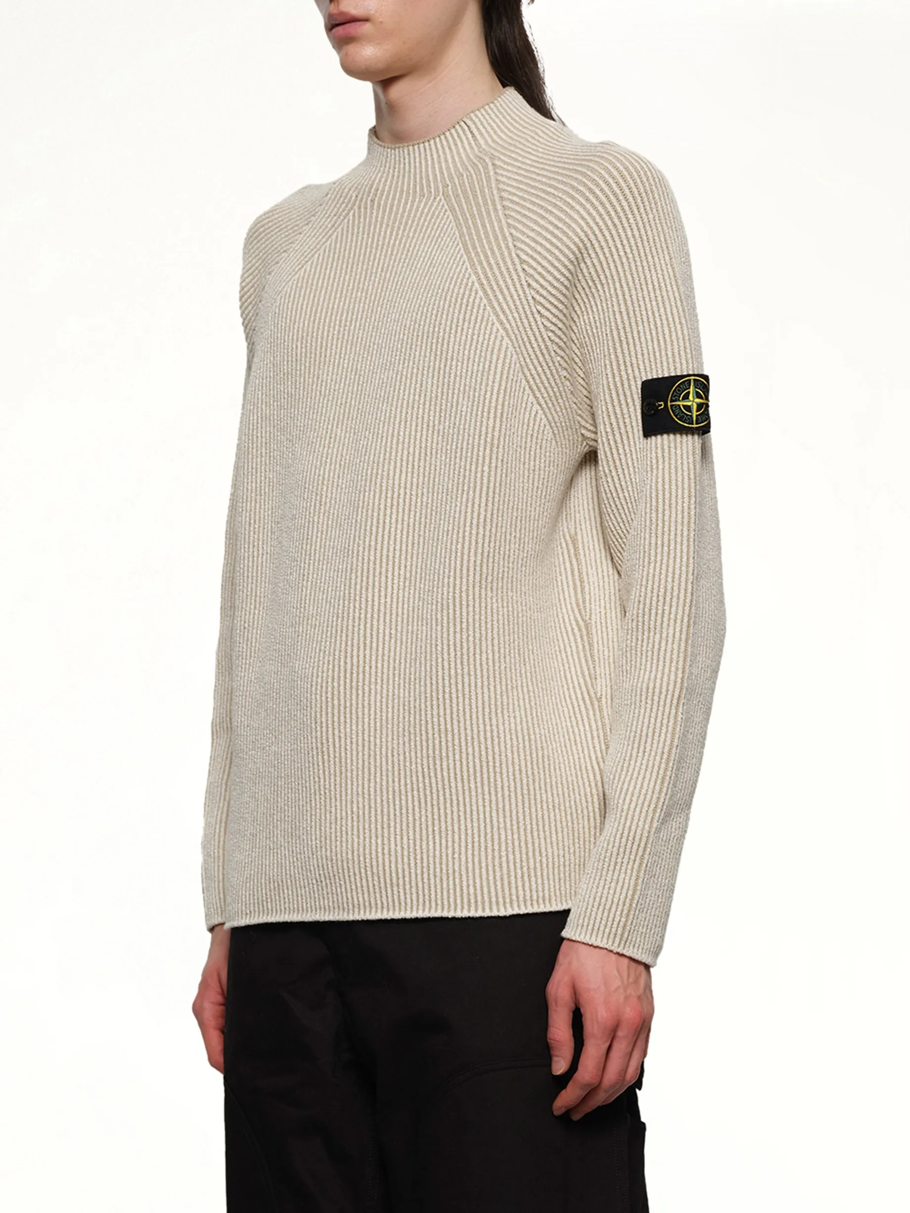 510002 Wool Crew Neck Sweater in Ivory sold by MARAIS product image thumbnail 3