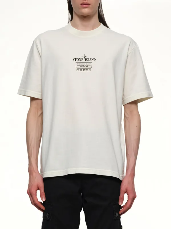 210003 02 Industrial Logos S/S T-Shirt in Ivory sold by MARAIS