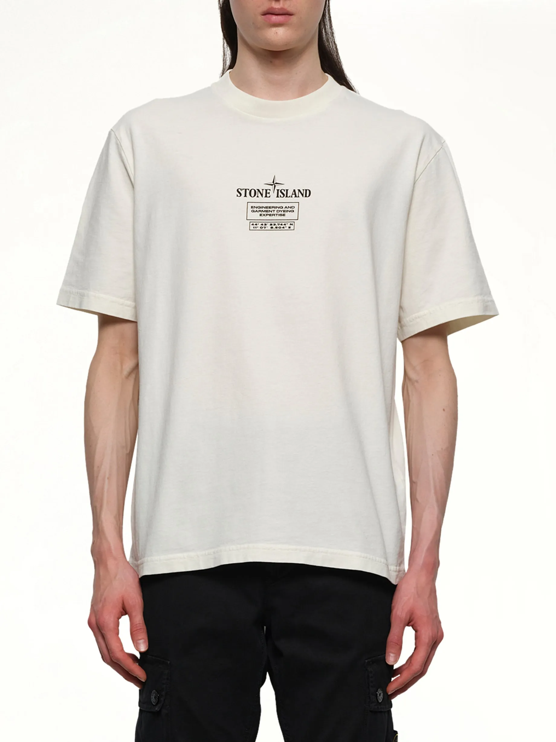 210003 02 Industrial Logos S/S T-Shirt in Ivory sold by MARAIS