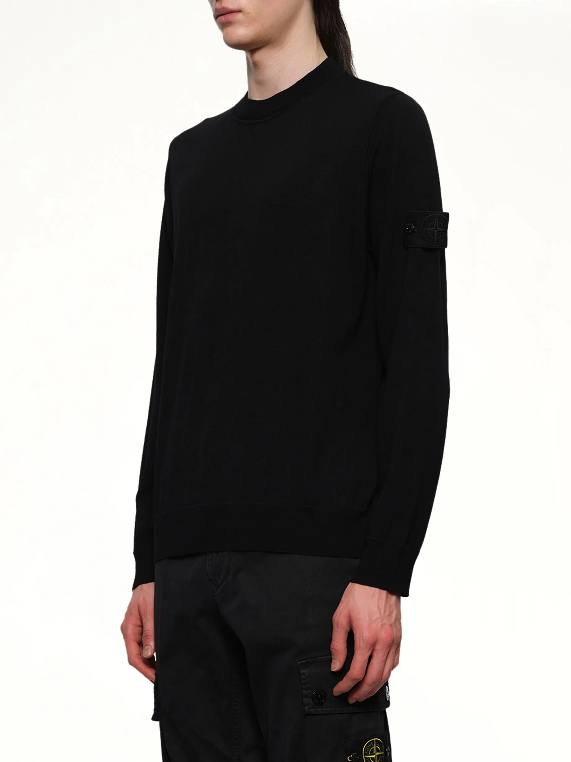 510007 Wool Crew Neck Sweater in Black sold by MARAIS product image thumbnail 3