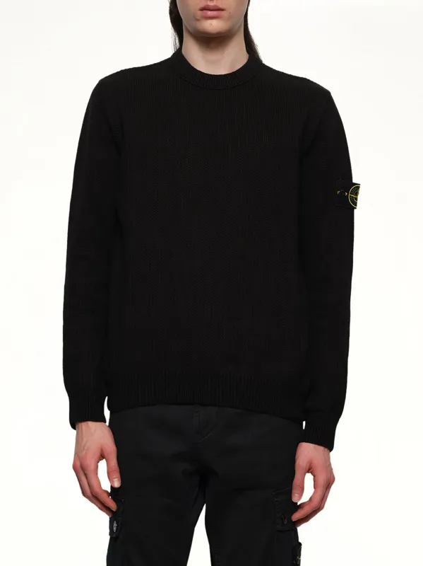 510004 Wool Crew Neck Sweater in Black sold by MARAIS
