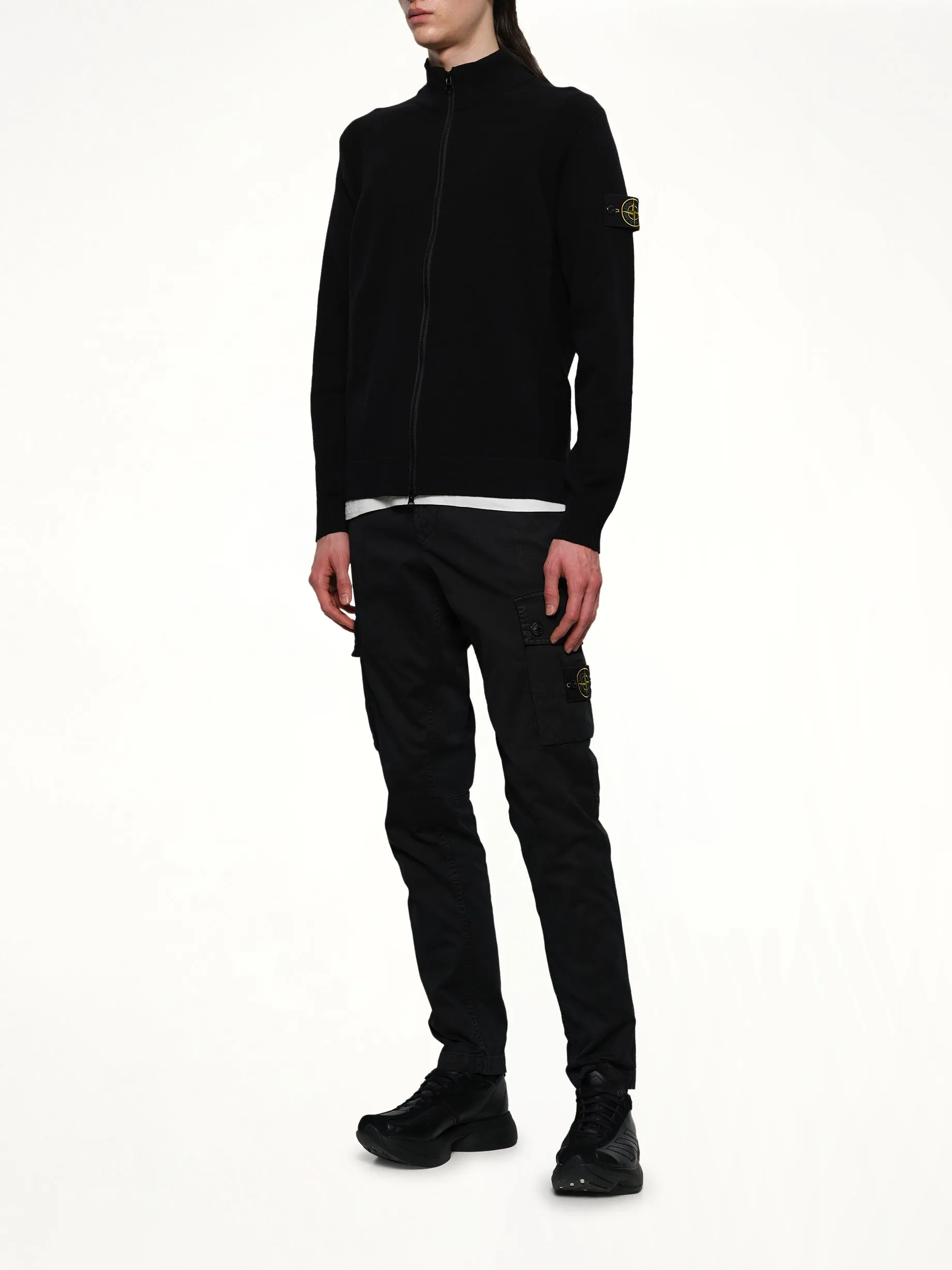 510006 Strech Wool Cardigan in Black sold by MARAIS product image thumbnail 4