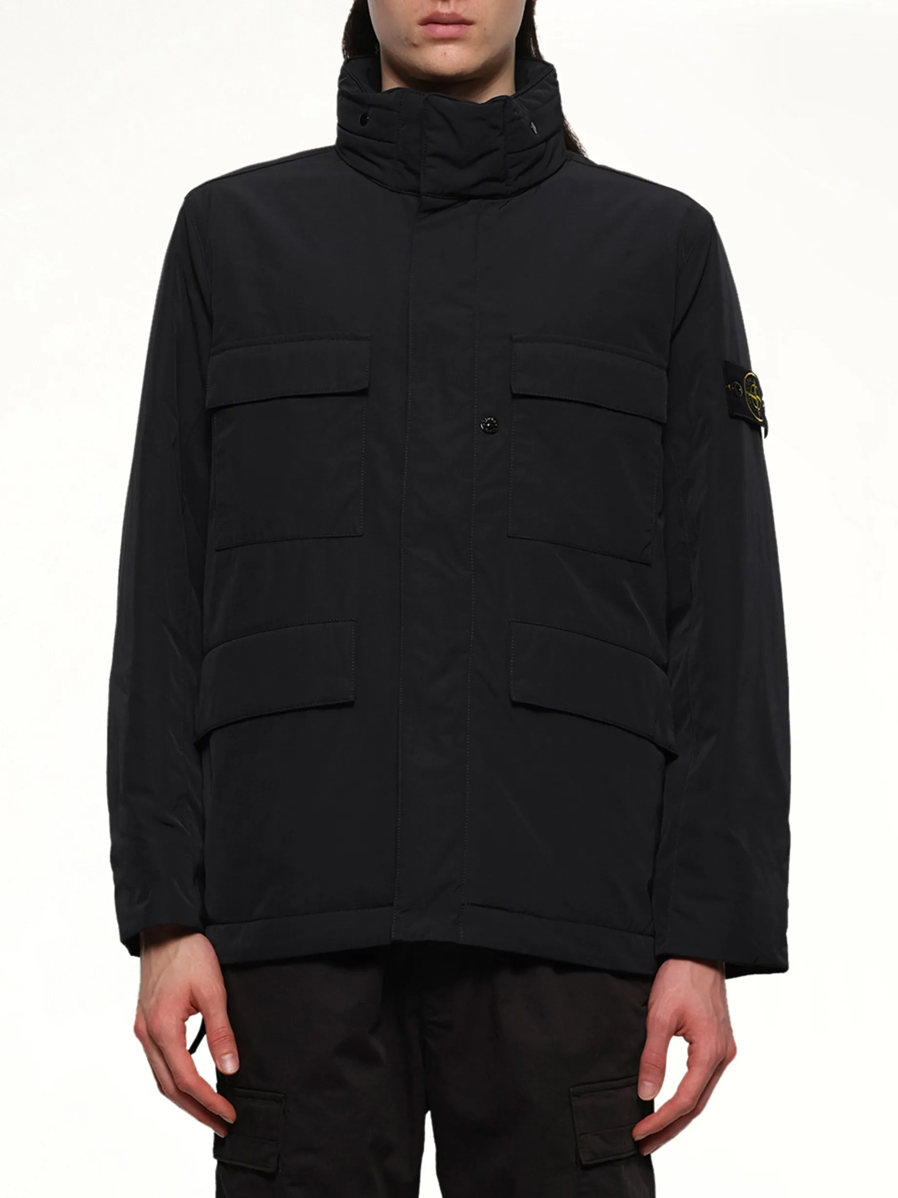 410004 Micro Twill Field Jacket in Black sold by MARAIS