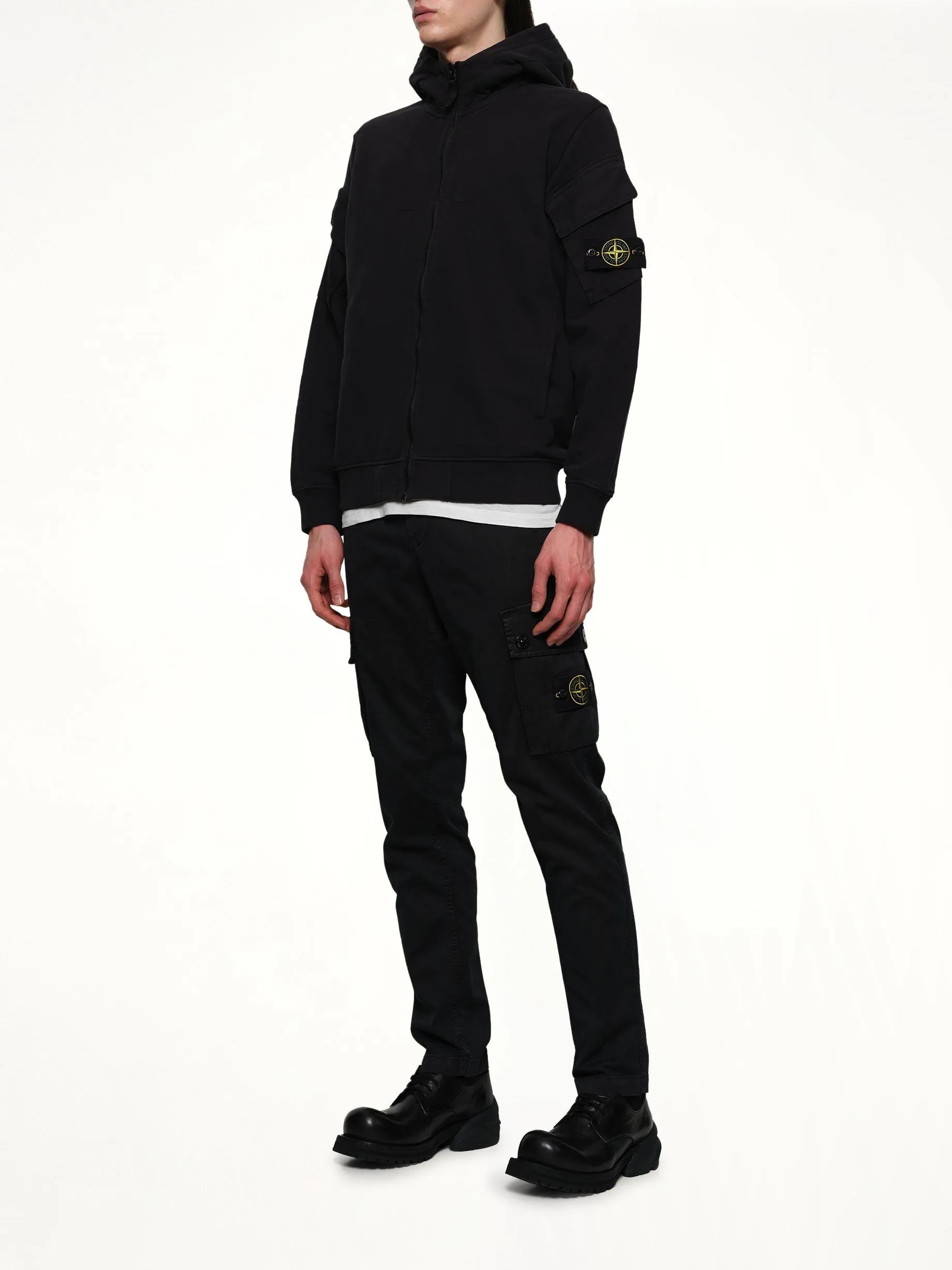 610000 Cotton Fleece Hoodie in Black sold by MARAIS product image thumbnail 4