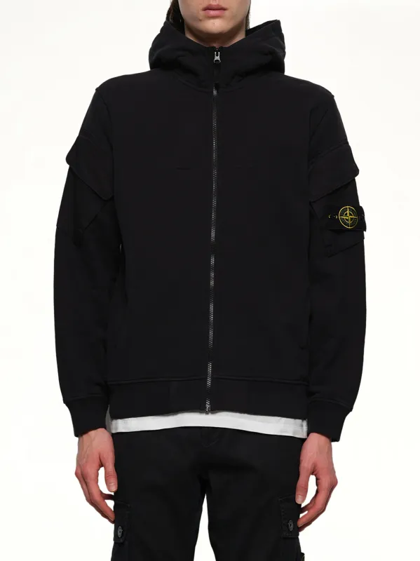 610000 Cotton Fleece Hoodie in Black sold by MARAIS