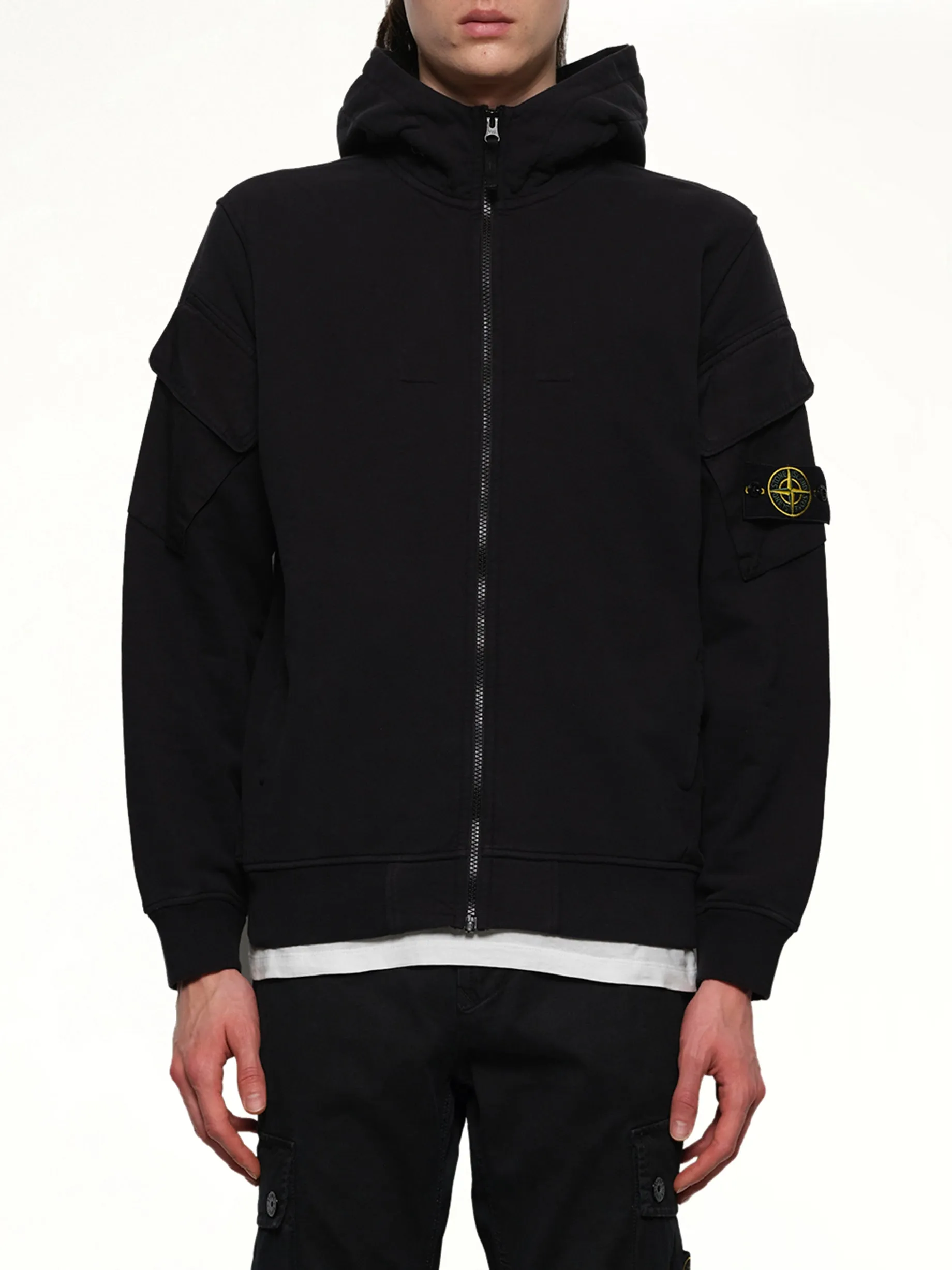 610000 Cotton Fleece Hoodie in Black sold by MARAIS