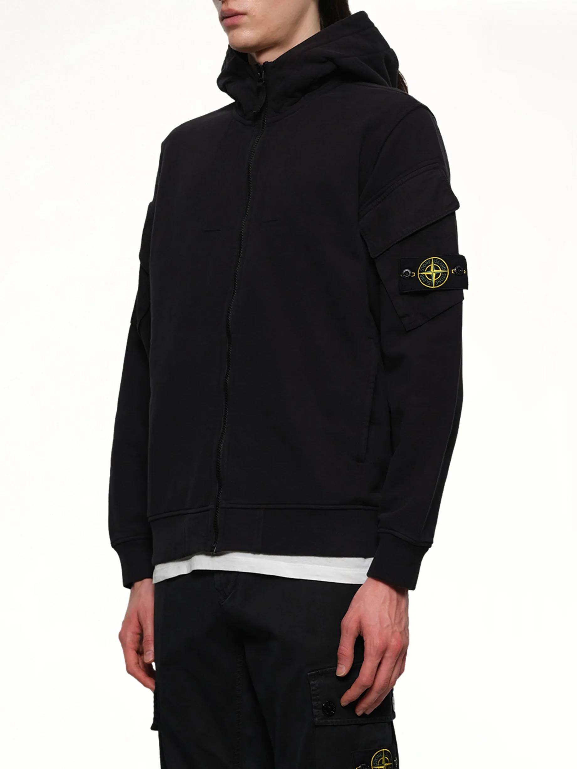 610000 Cotton Fleece Hoodie in Black sold by MARAIS product image thumbnail 3