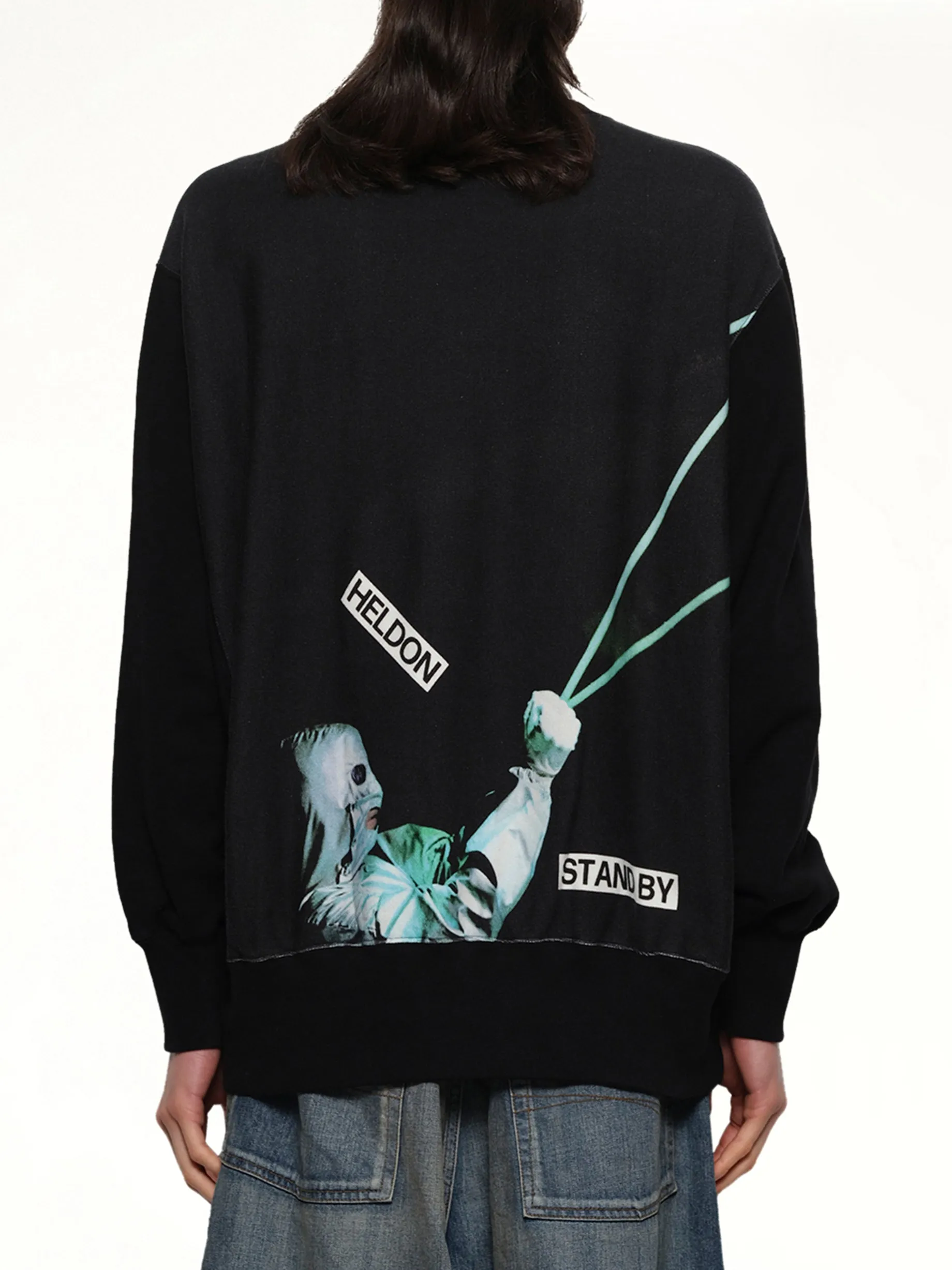 Heldon Stand By L/S T-Shirt in Black sold by MARAIS product image thumbnail 5