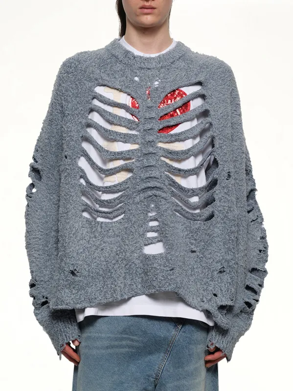 Ribcage Knit Pullover in Blue sold by MARAIS