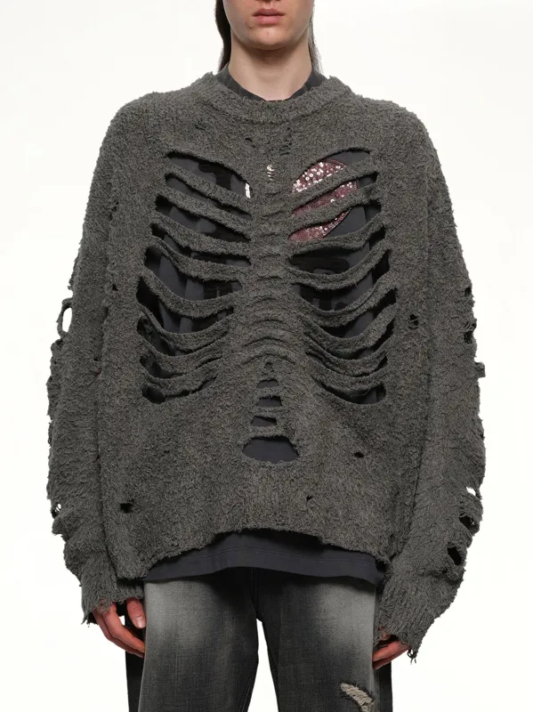 Ribcage Knit Pullover in Grey sold by MARAIS