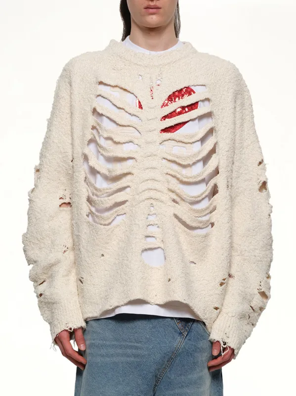 Ribcage Knit Pullover in Ivory sold by MARAIS