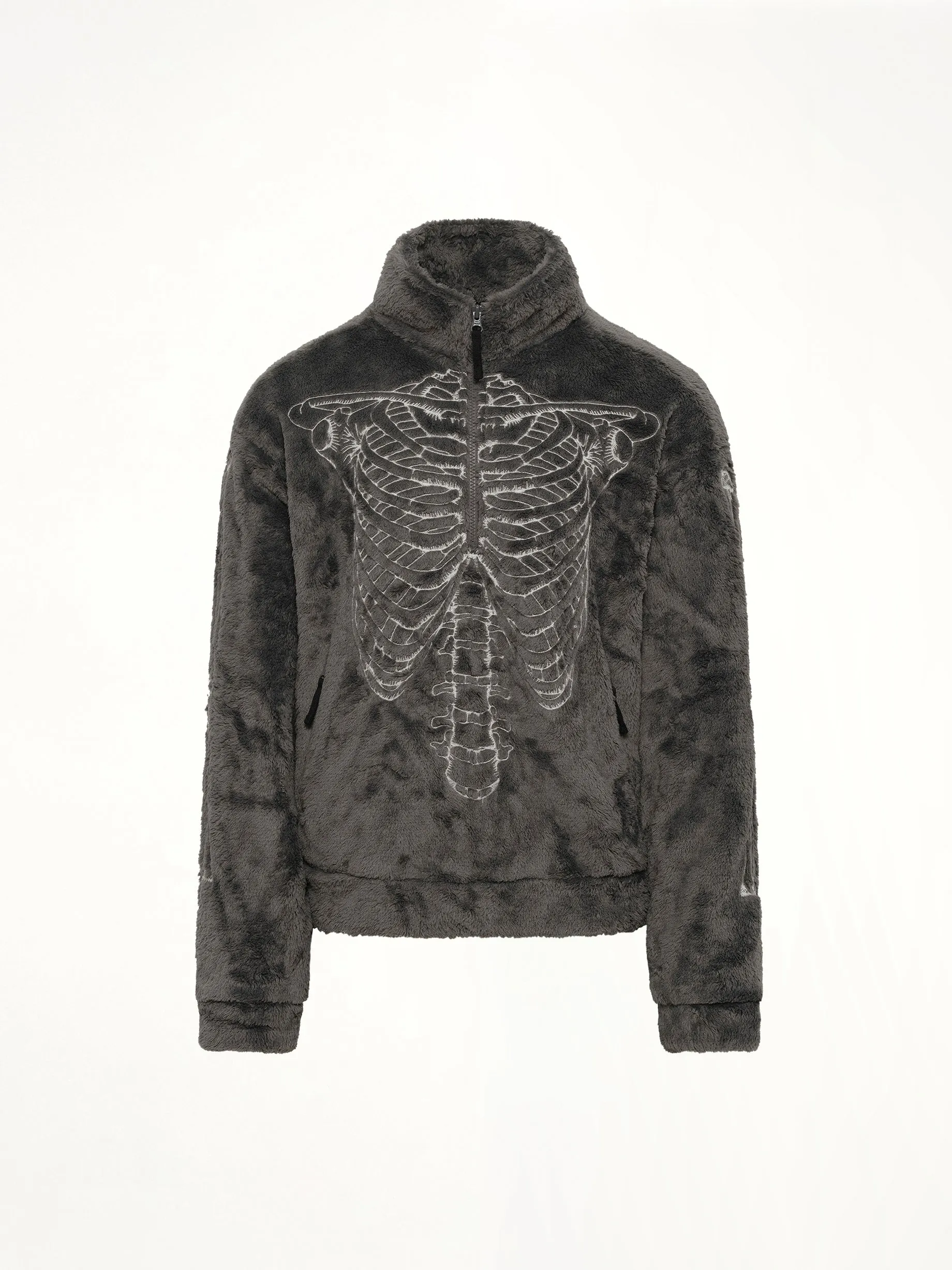Glow in the dark Skelton Fleece Jacket in Grey sold by MARAIS product image thumbnail 2