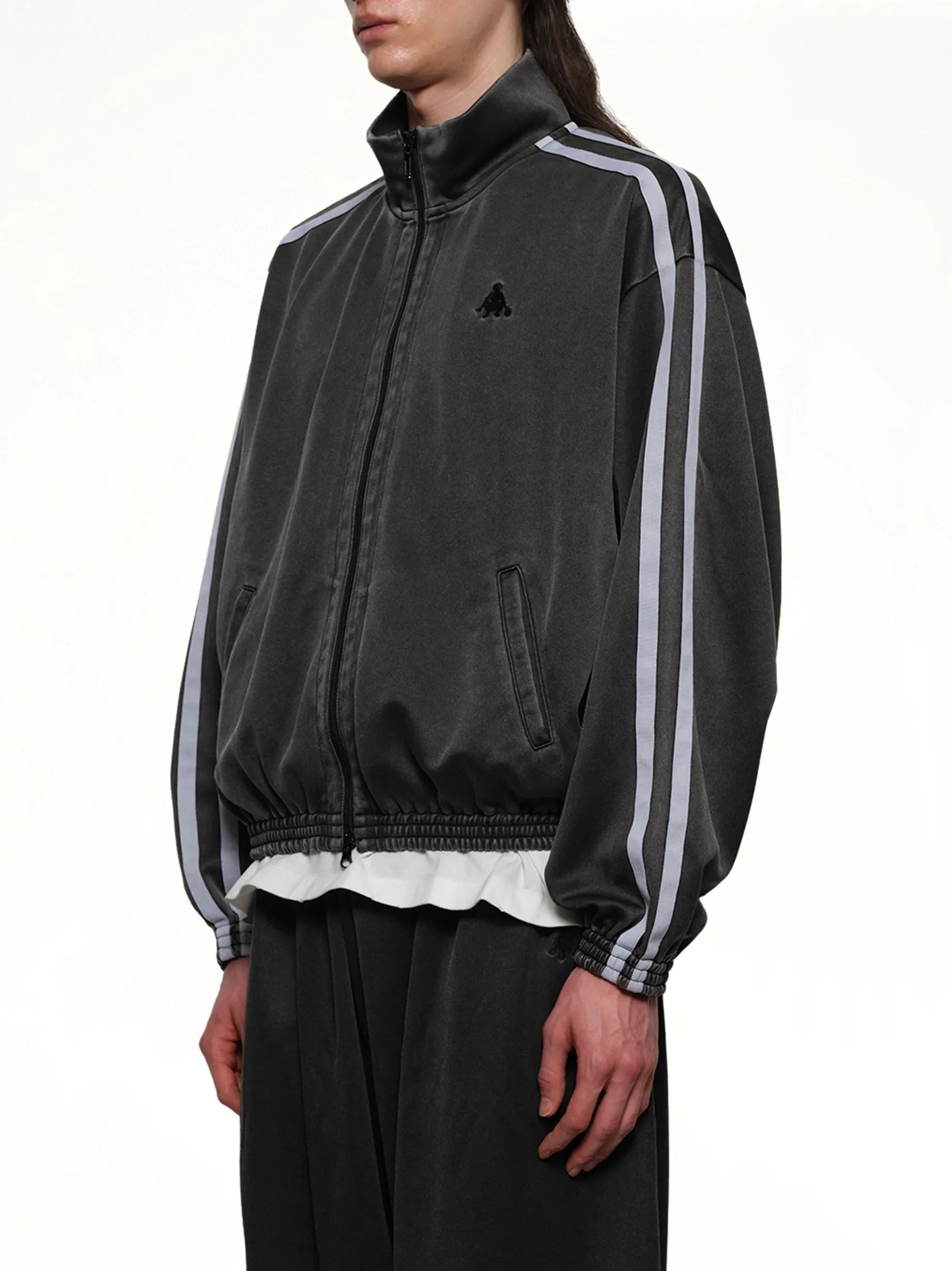 Faded Black Track Jacket in Grey sold by MARAIS product image thumbnail 3