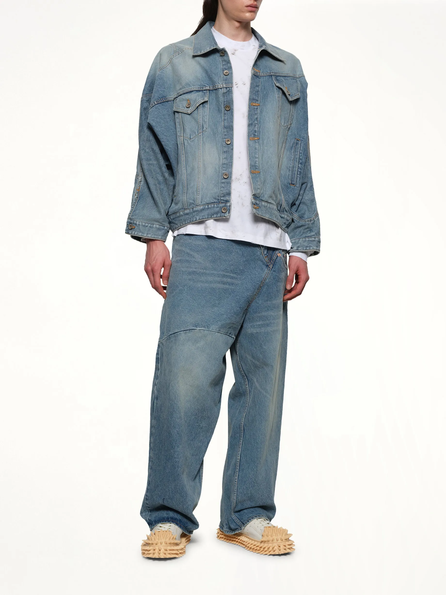 Distorted Cutting Denim Jacket in Indigo sold by MARAIS product image thumbnail 4