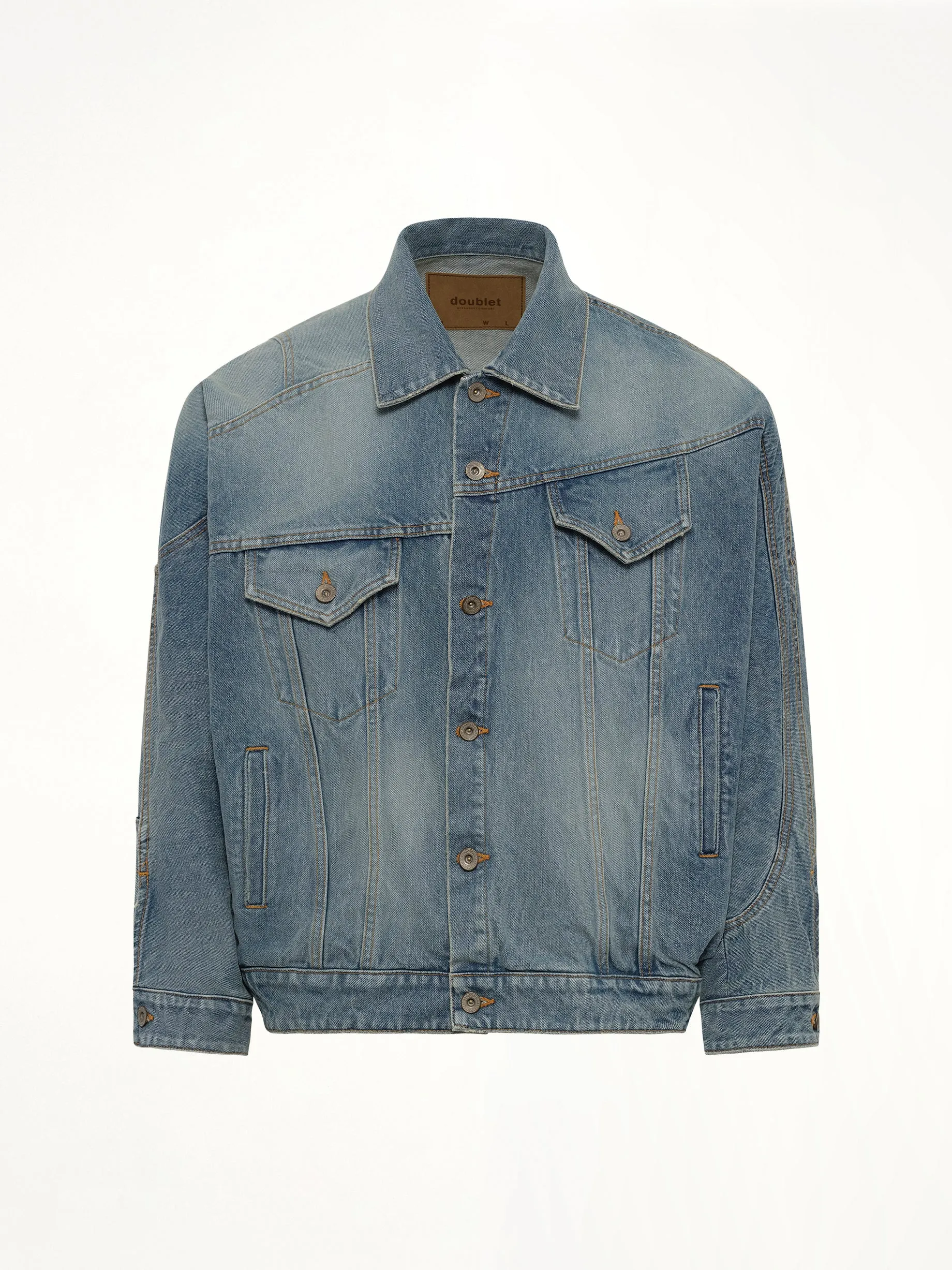Distorted Cutting Denim Jacket in Indigo sold by MARAIS product image thumbnail 2