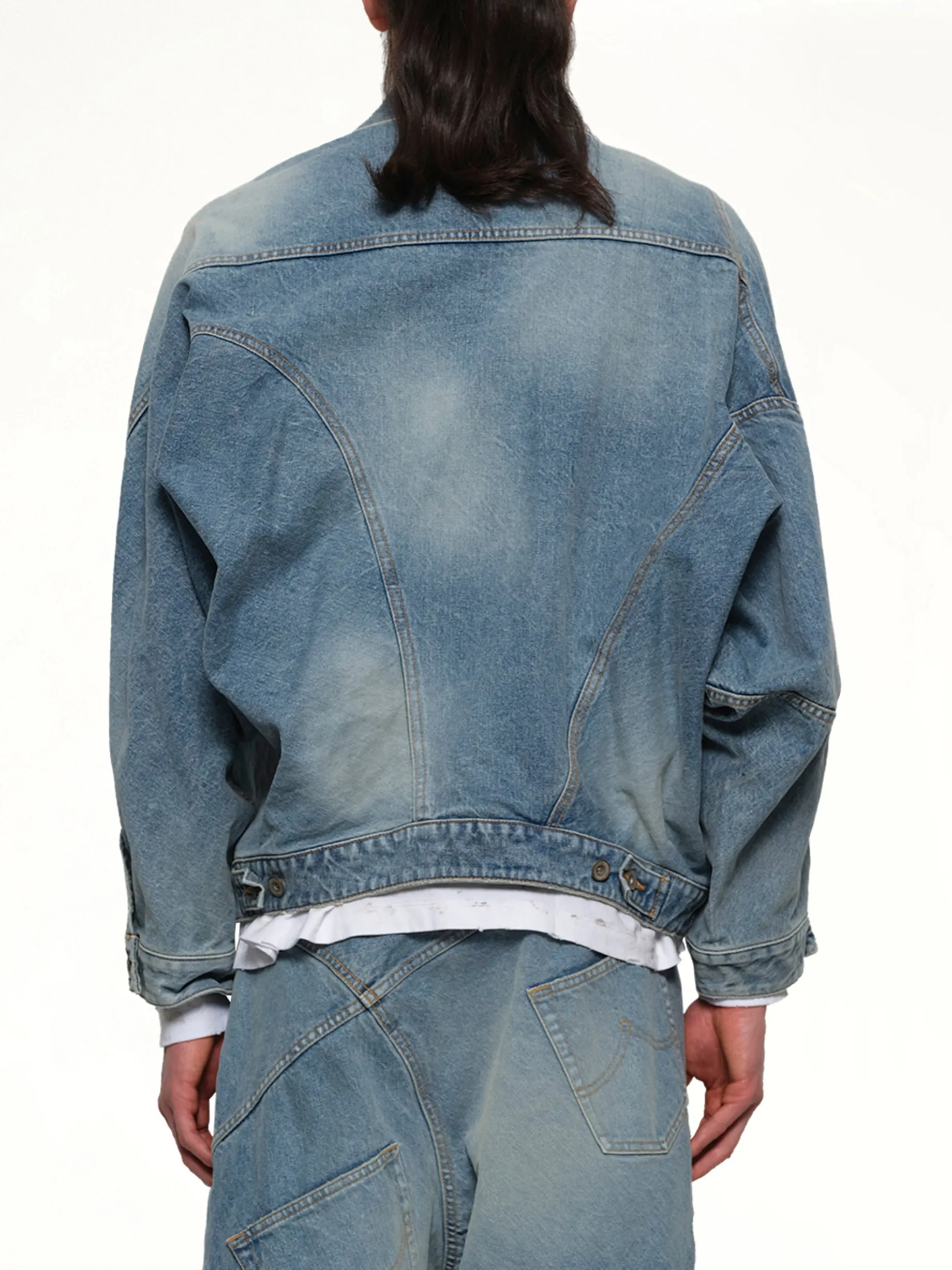 Distorted Cutting Denim Jacket in Indigo sold by MARAIS product image thumbnail 5