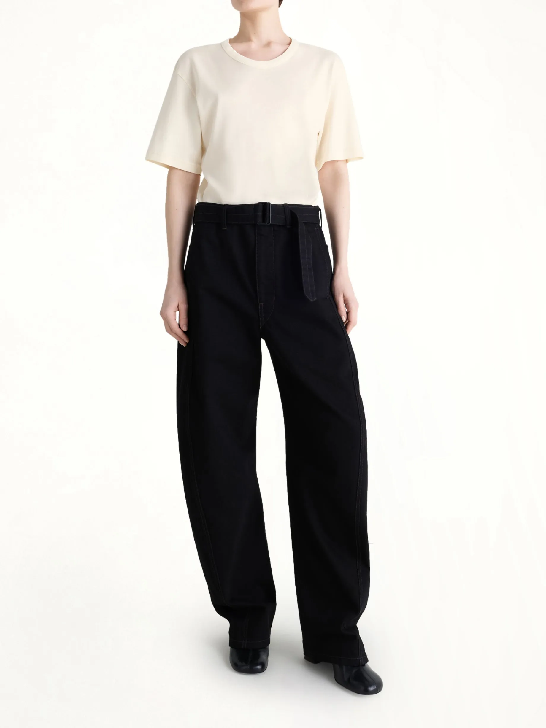 Rib SS T-Shirt in Light Cream sold by MARAIS product image thumbnail 4