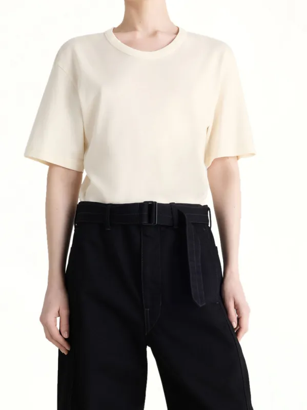 Rib SS T-Shirt in Light Cream sold by MARAIS