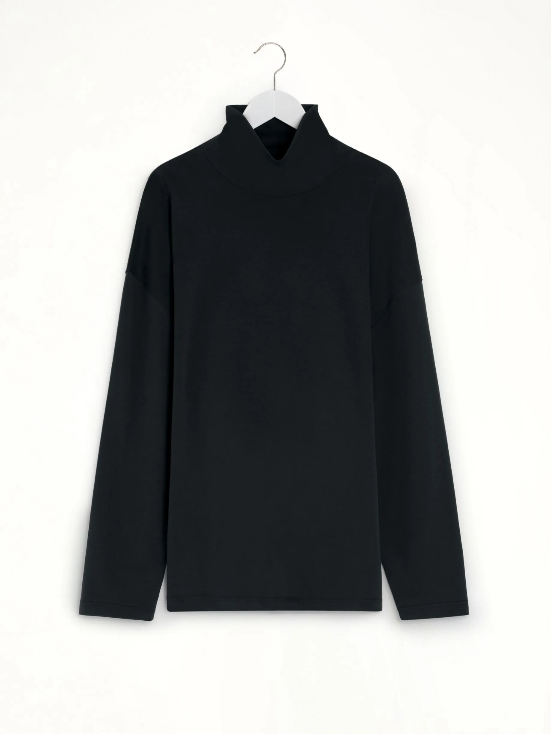 Relaxed Mock Neck T-Shirt in Black sold by MARAIS product image thumbnail 2