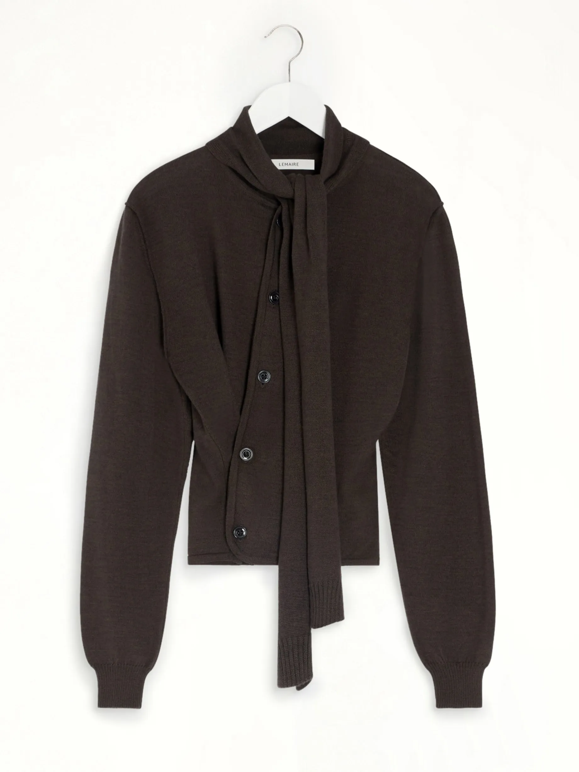 Twisted Cardigan With Scarf in Dark Cacao sold by MARAIS product image thumbnail 2