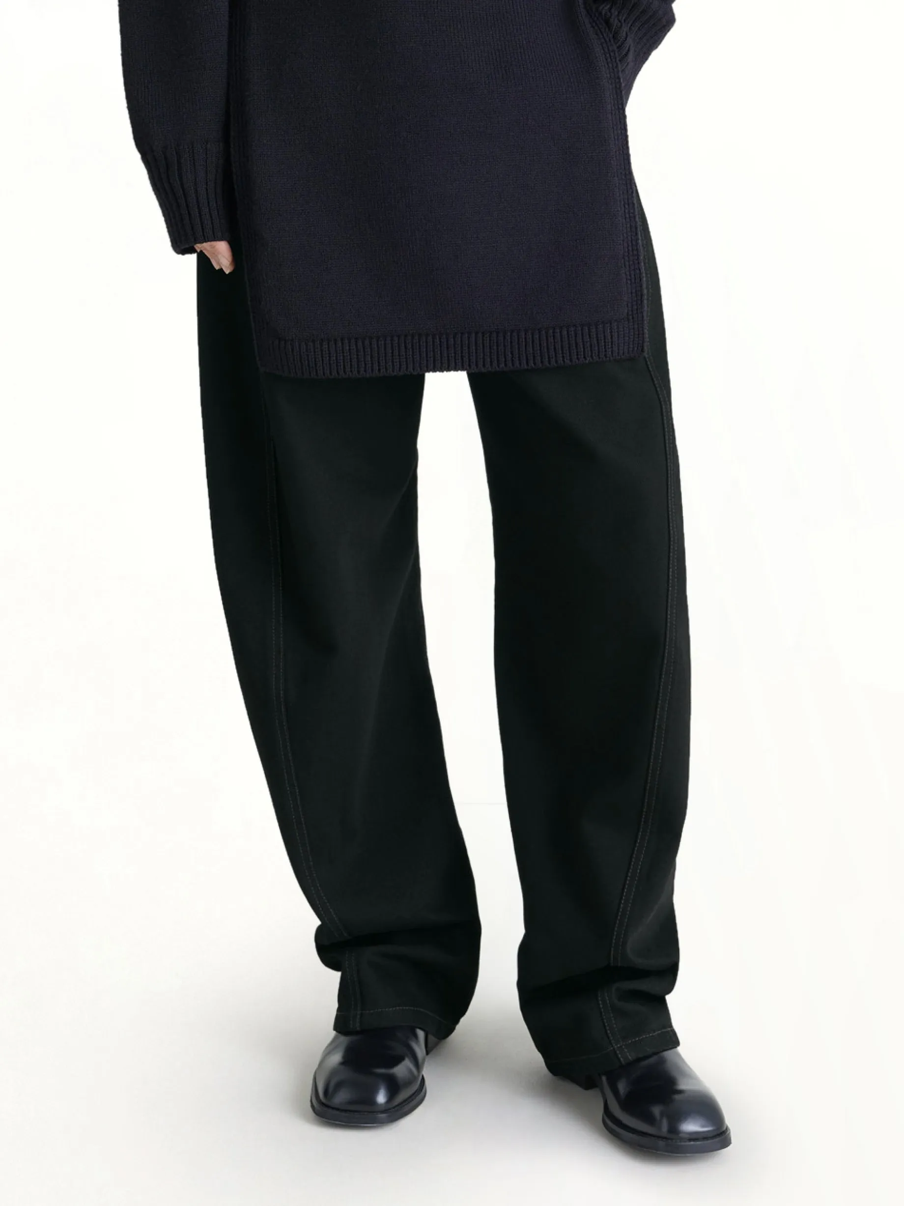 Twisted Belted Pants In Black sold by MARAIS