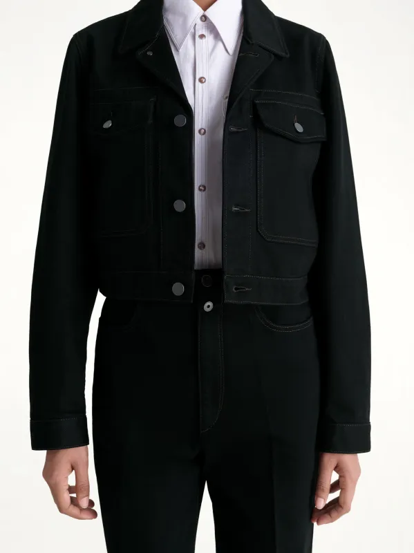 Cropped Blouson in Black sold by MARAIS