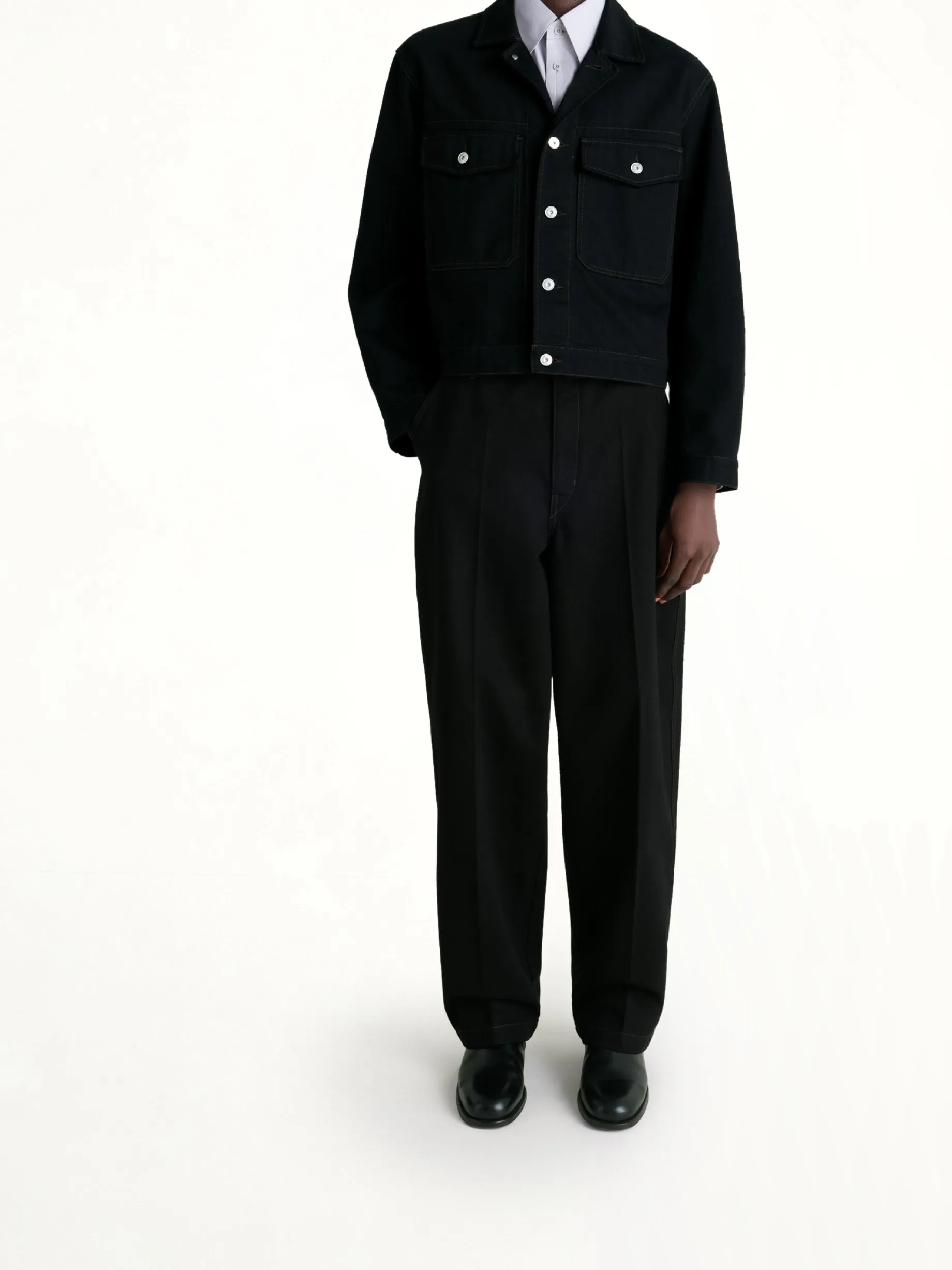 Trucker Jacket in Black sold by MARAIS product image thumbnail 4