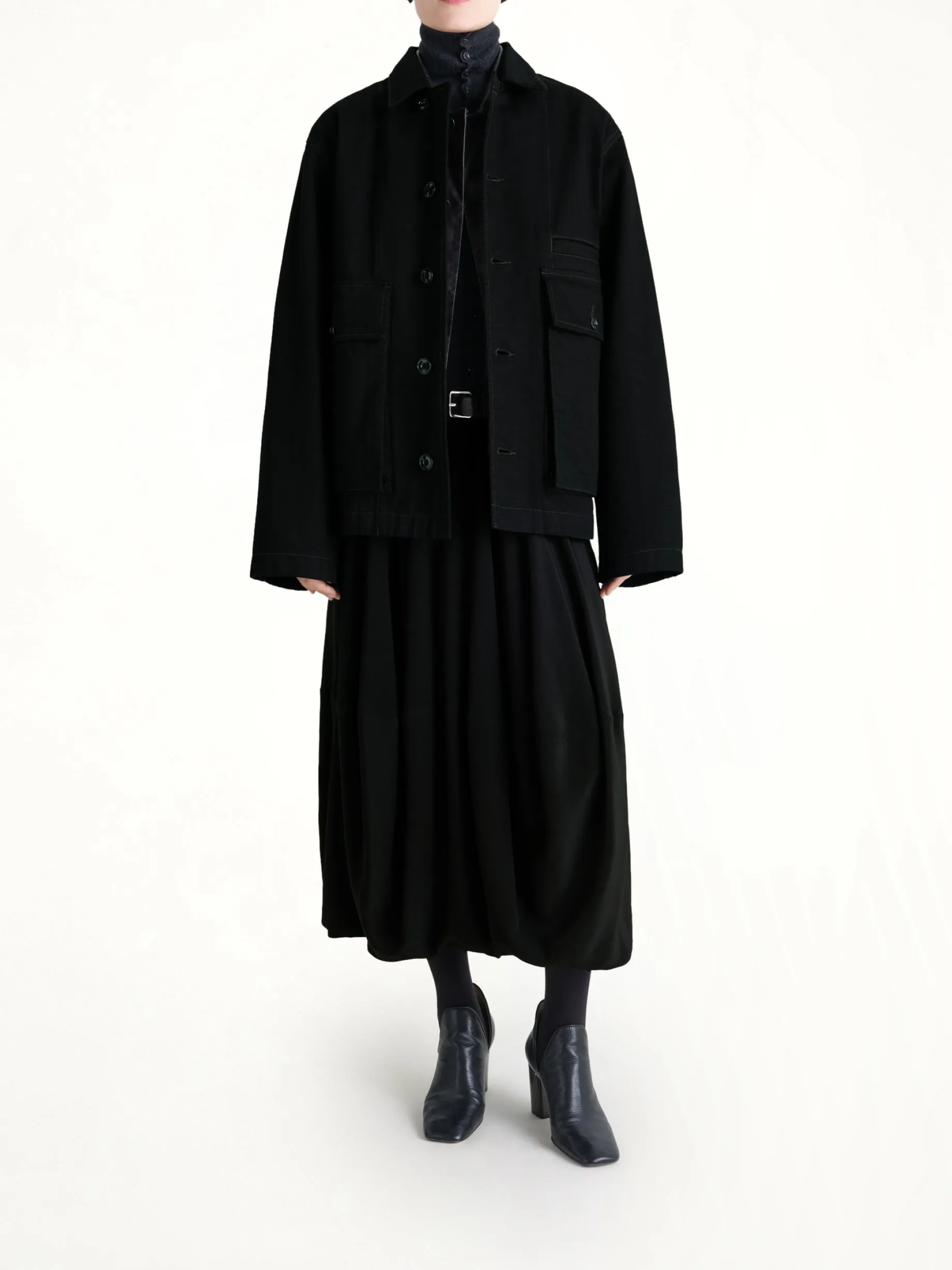 Boxy Outer Jacket in Black sold by MARAIS product image thumbnail 4