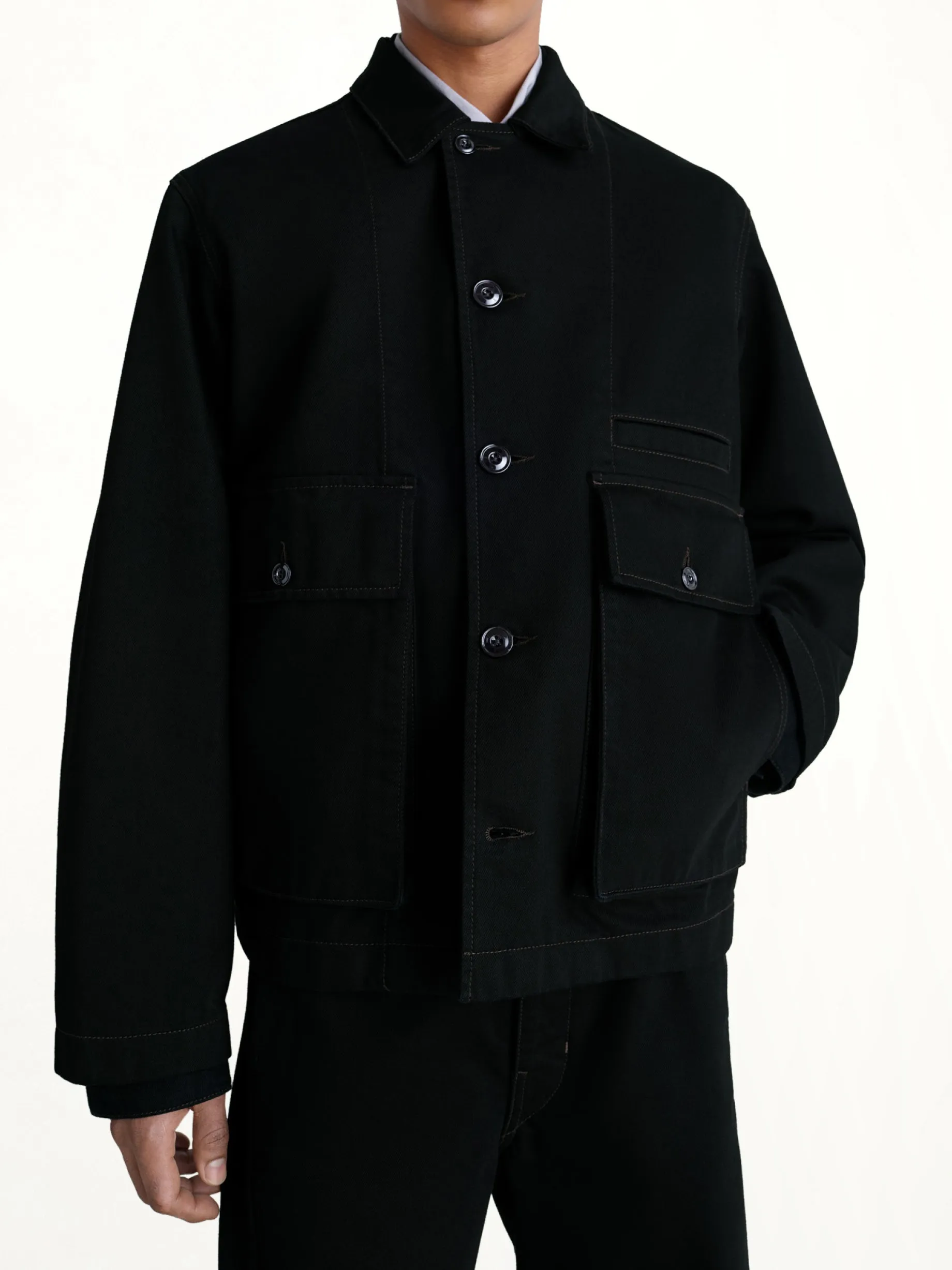 Boxy Outer Jacket in Black sold by MARAIS
