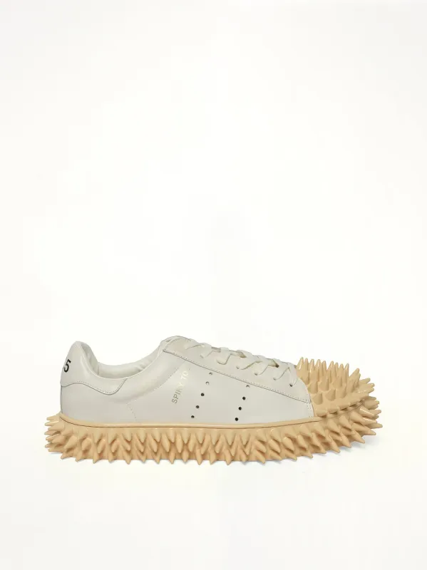 Spiky Leather Sneaker in White sold by MARAIS