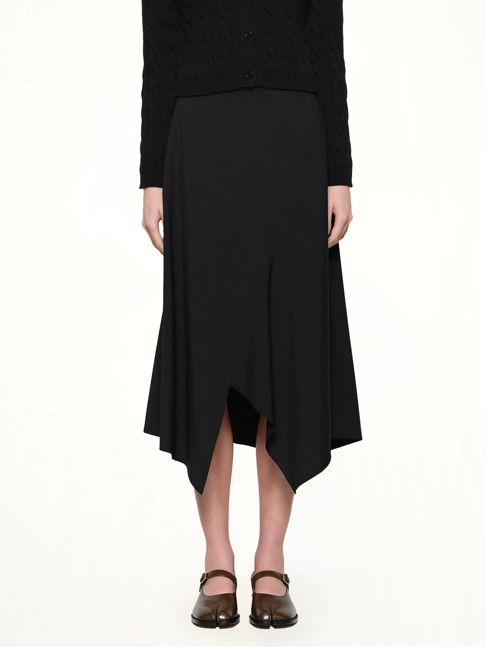 Asymmetric Skirt in Black sold by MARAIS