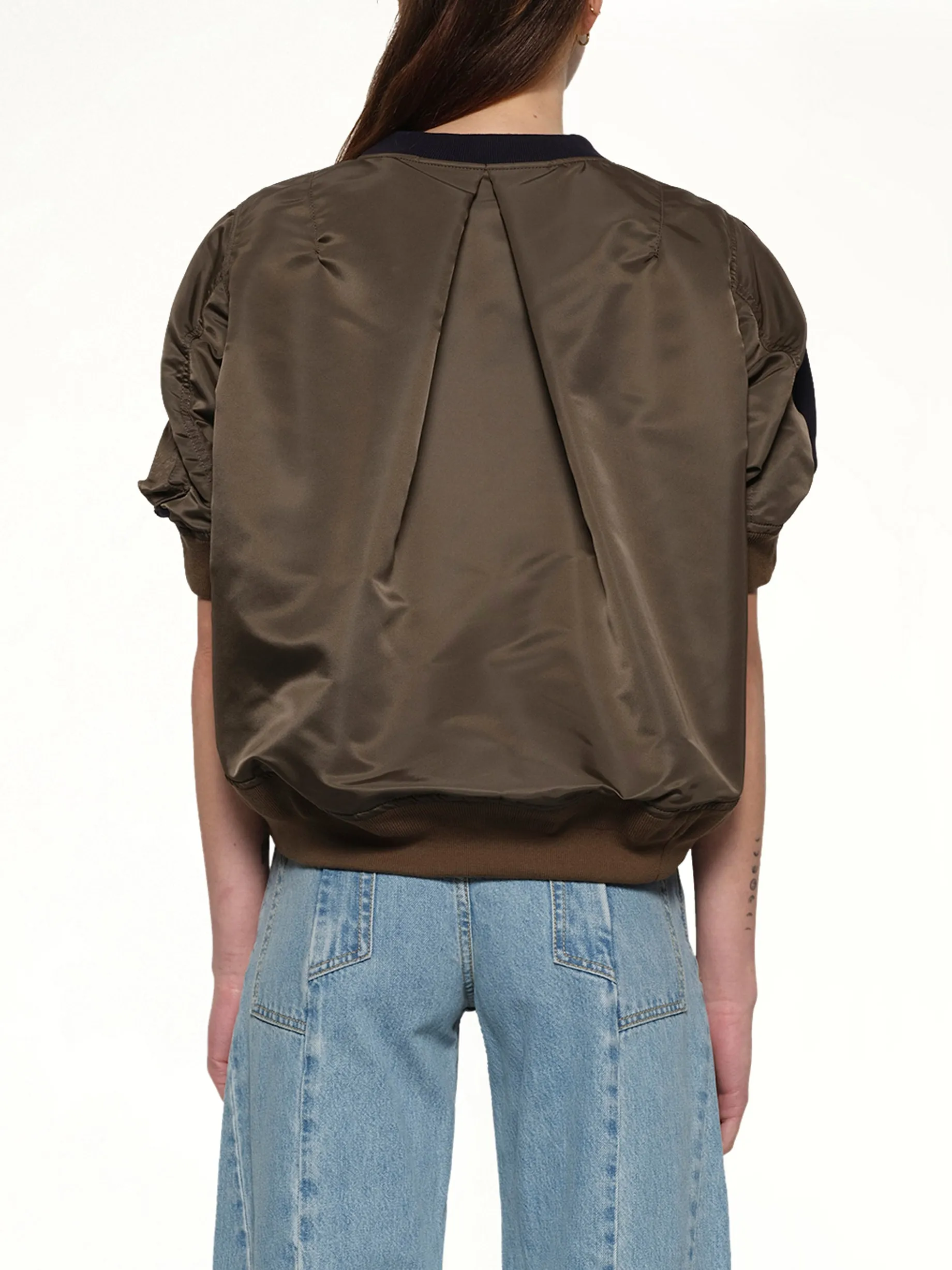 Sponge x Nylon Twill Pullover in Navy/Dark Khaki sold by MARAIS product image thumbnail 5