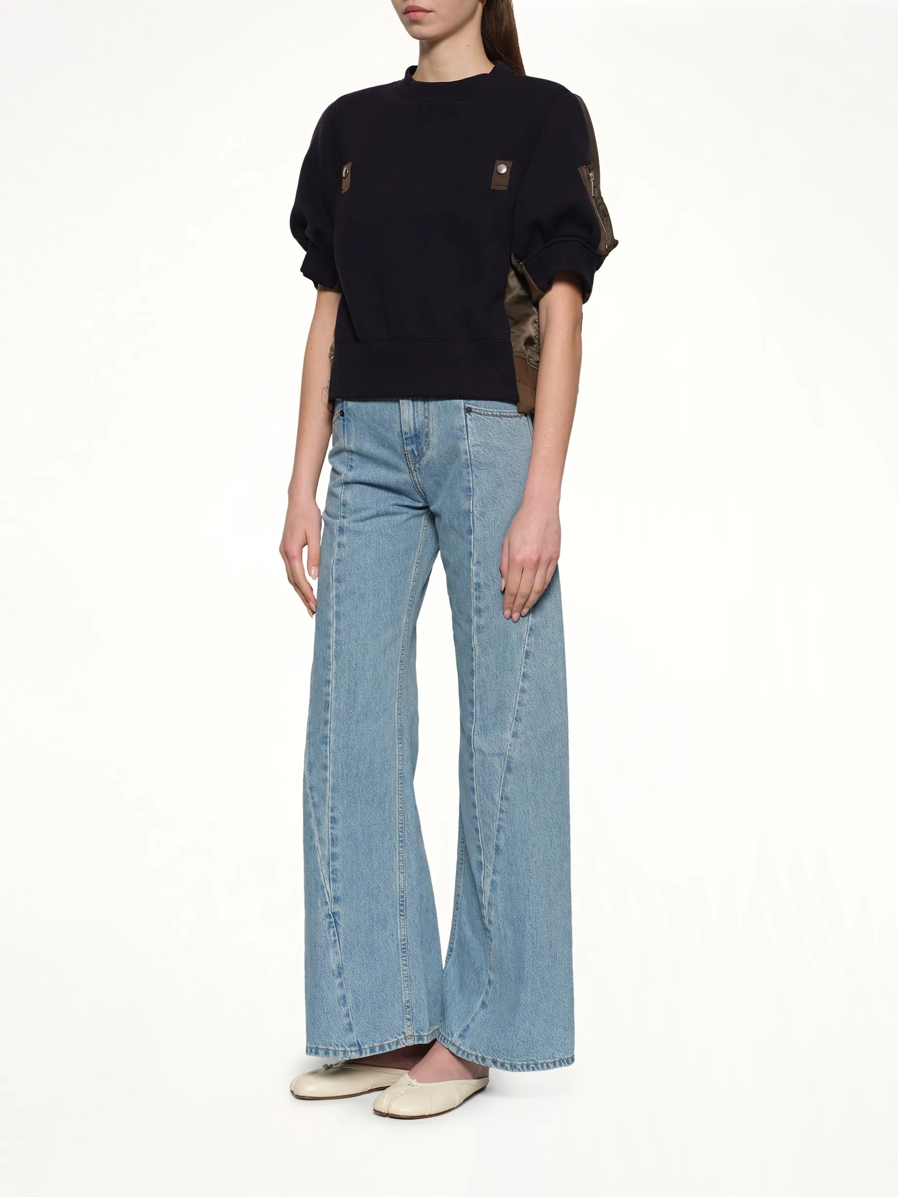 Sponge x Nylon Twill Pullover in Navy/Dark Khaki sold by MARAIS product image thumbnail 4