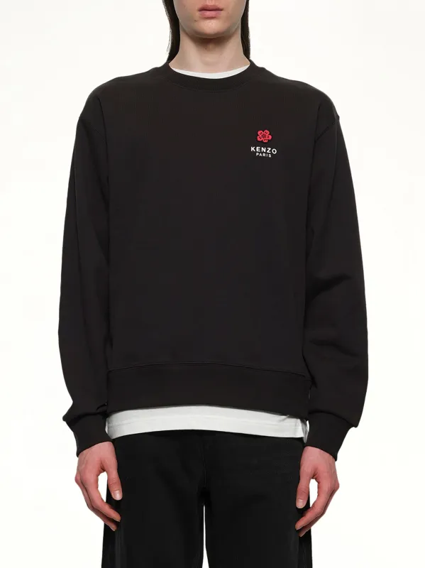 Gots Boke Flower Embroidered Classic Sweatshirt in Black sold by MARAIS