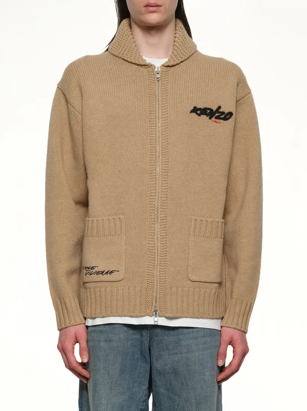 Rws Kenzo Futura Zipped Cardigan in Beige made by Kenzo