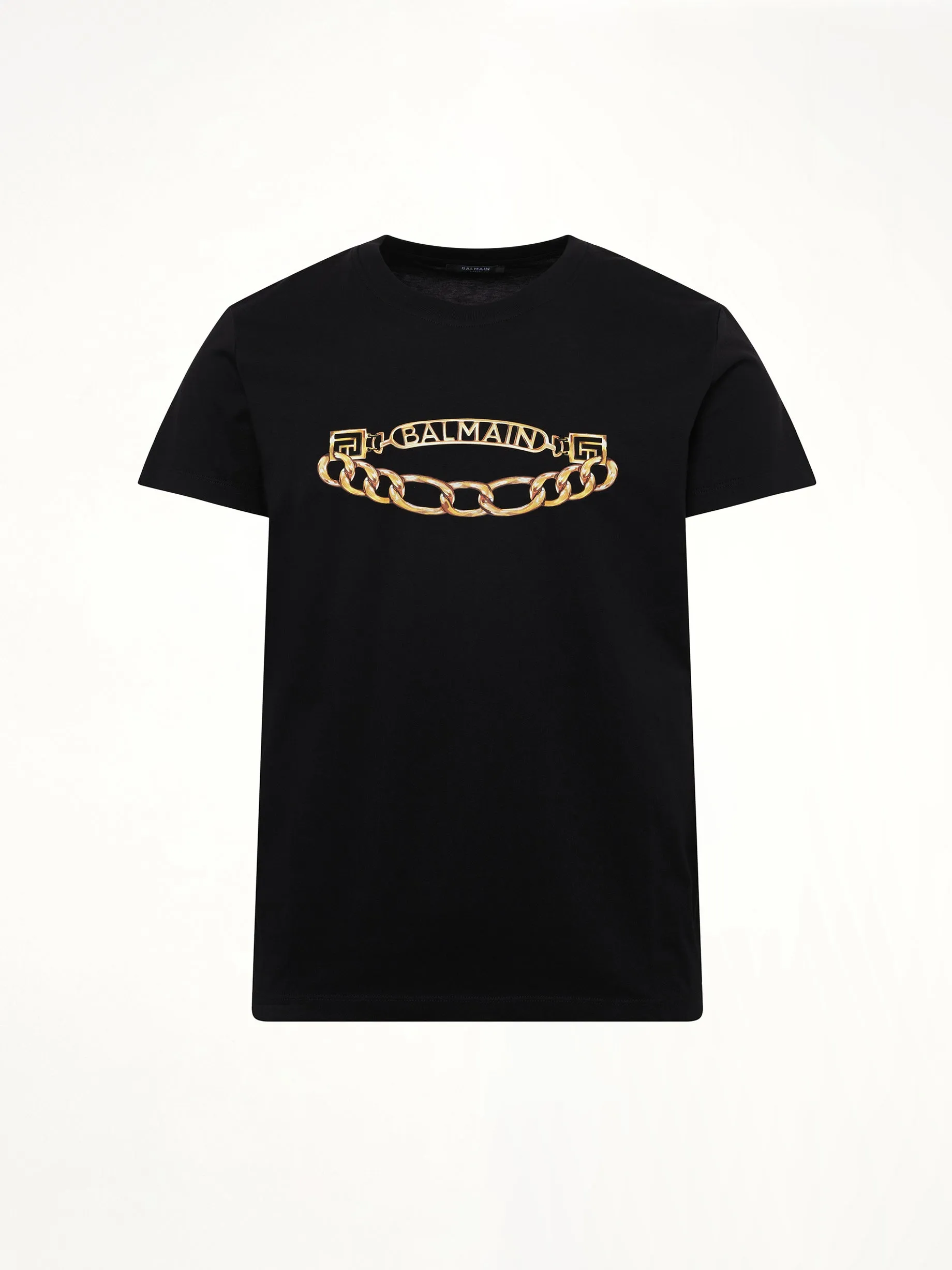 Balmain Chain Logo T-Shirt in Black/Gold sold by MARAIS product image thumbnail 2