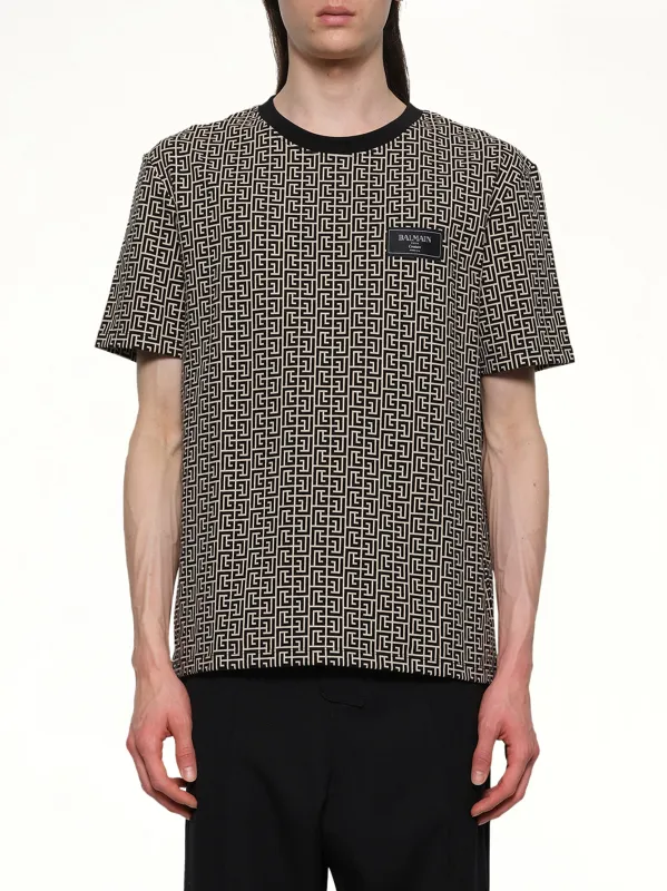 Monogram Couture Label Regular T-Shirt in Ivory/Black sold by MARAIS